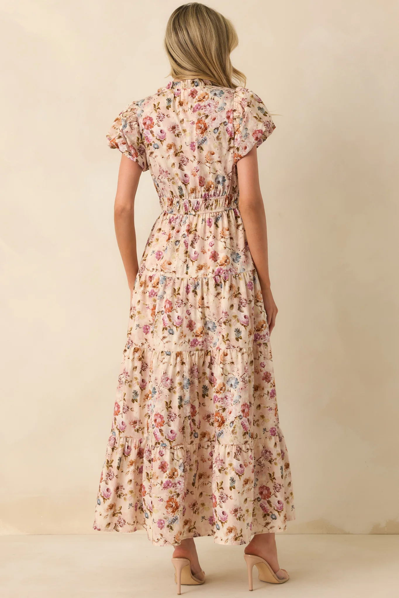It's All Her Own Light Pink Multi Floral Print Cotton Maxi Dress