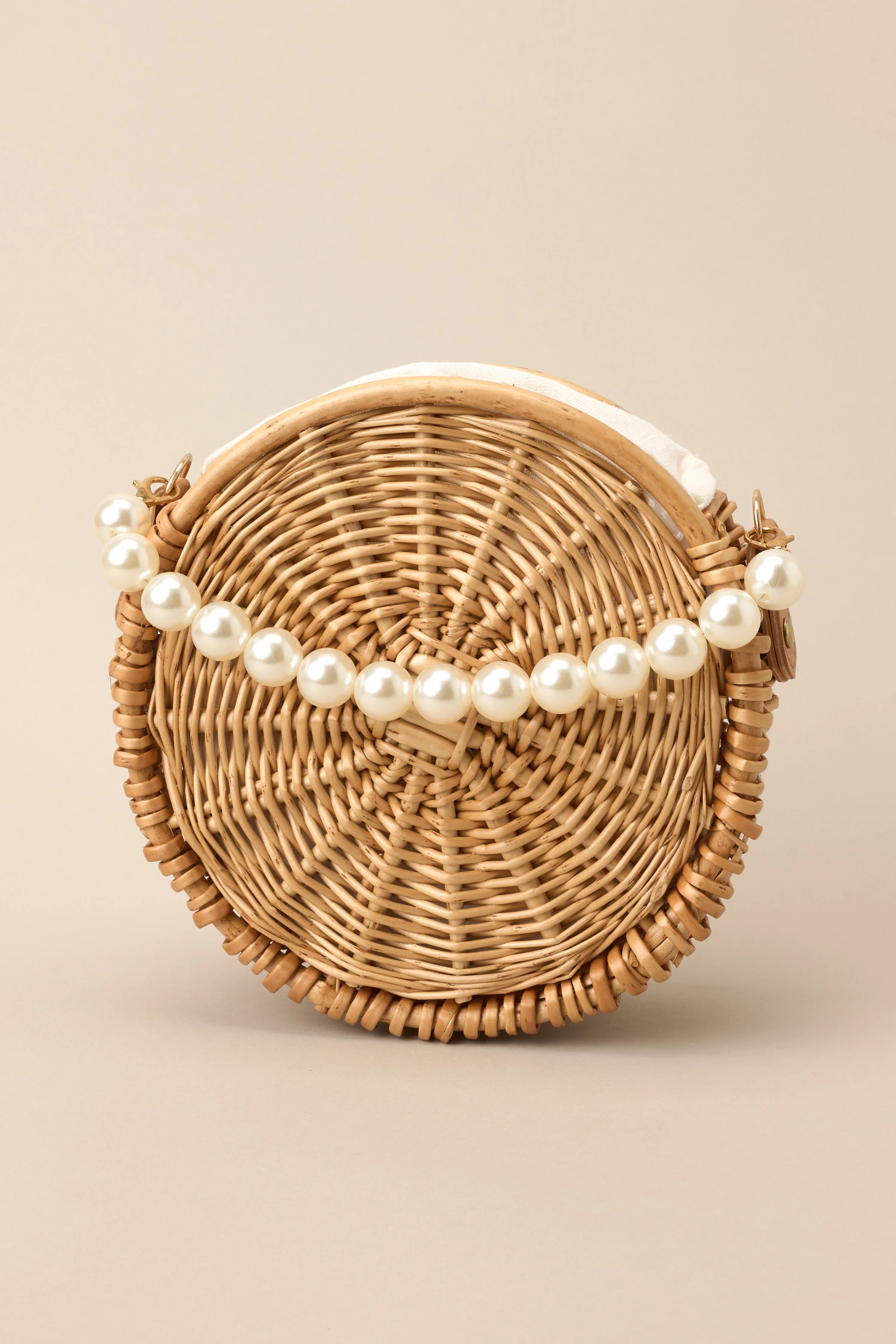 Triple Take Pearl Natural Handbag