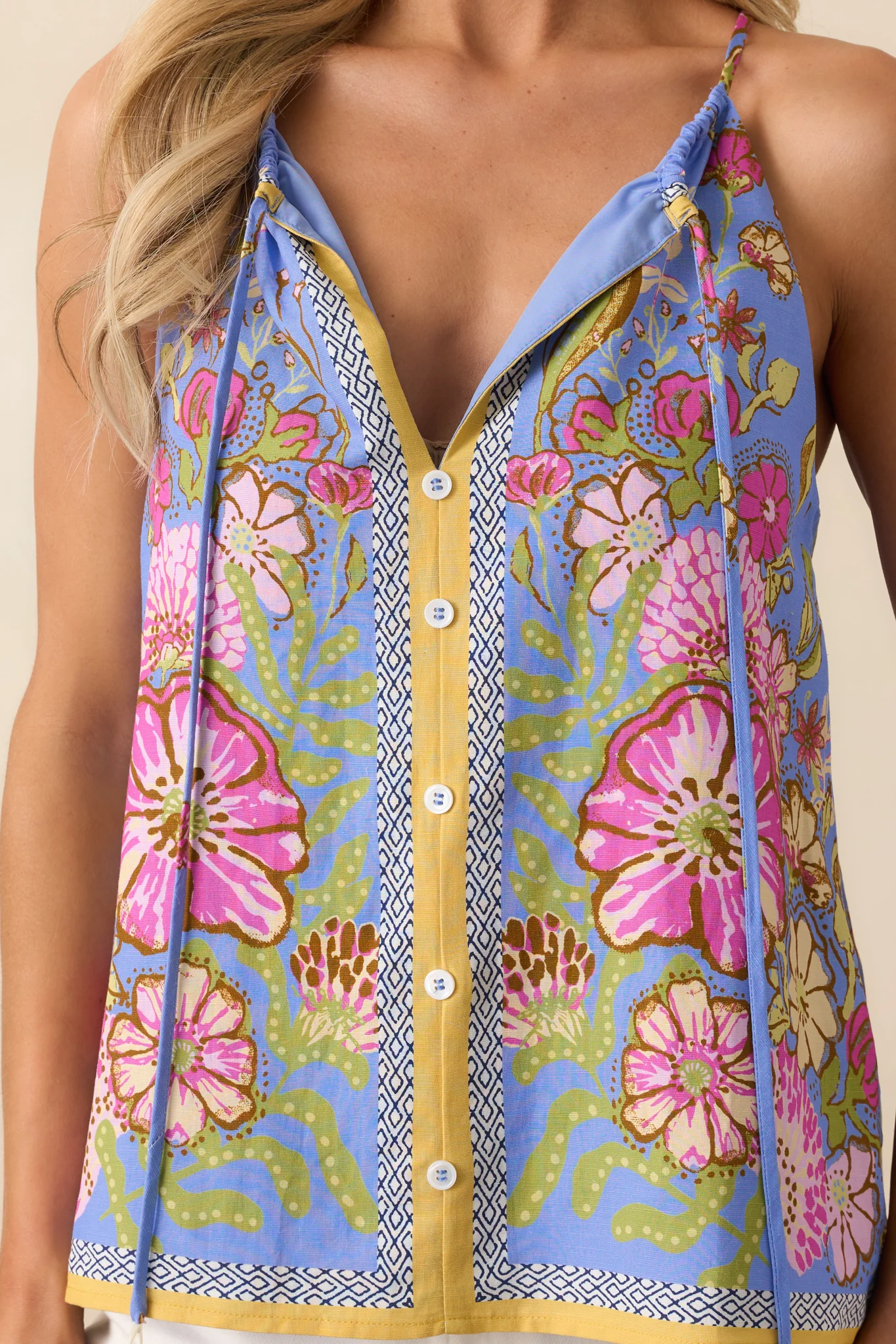 Garden Grove Periwinkle Multi Floral Tank Top