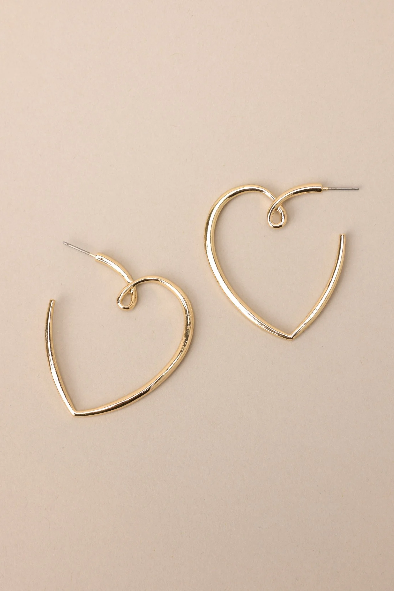 Me And You Gold Heart Hoop Earrings