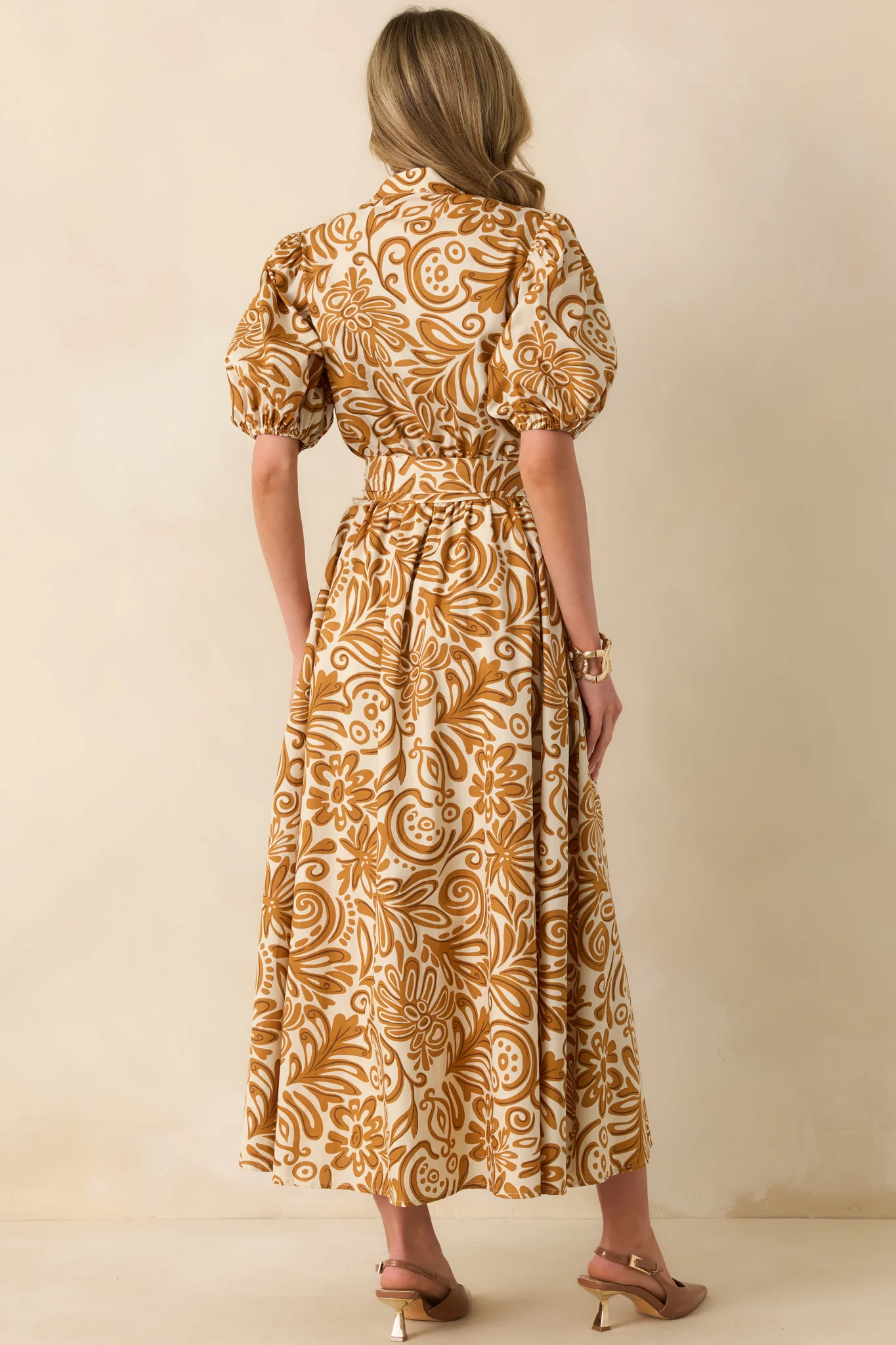 Only Getting Better Golden Yellow Multi Print Cotton Maxi Dress
