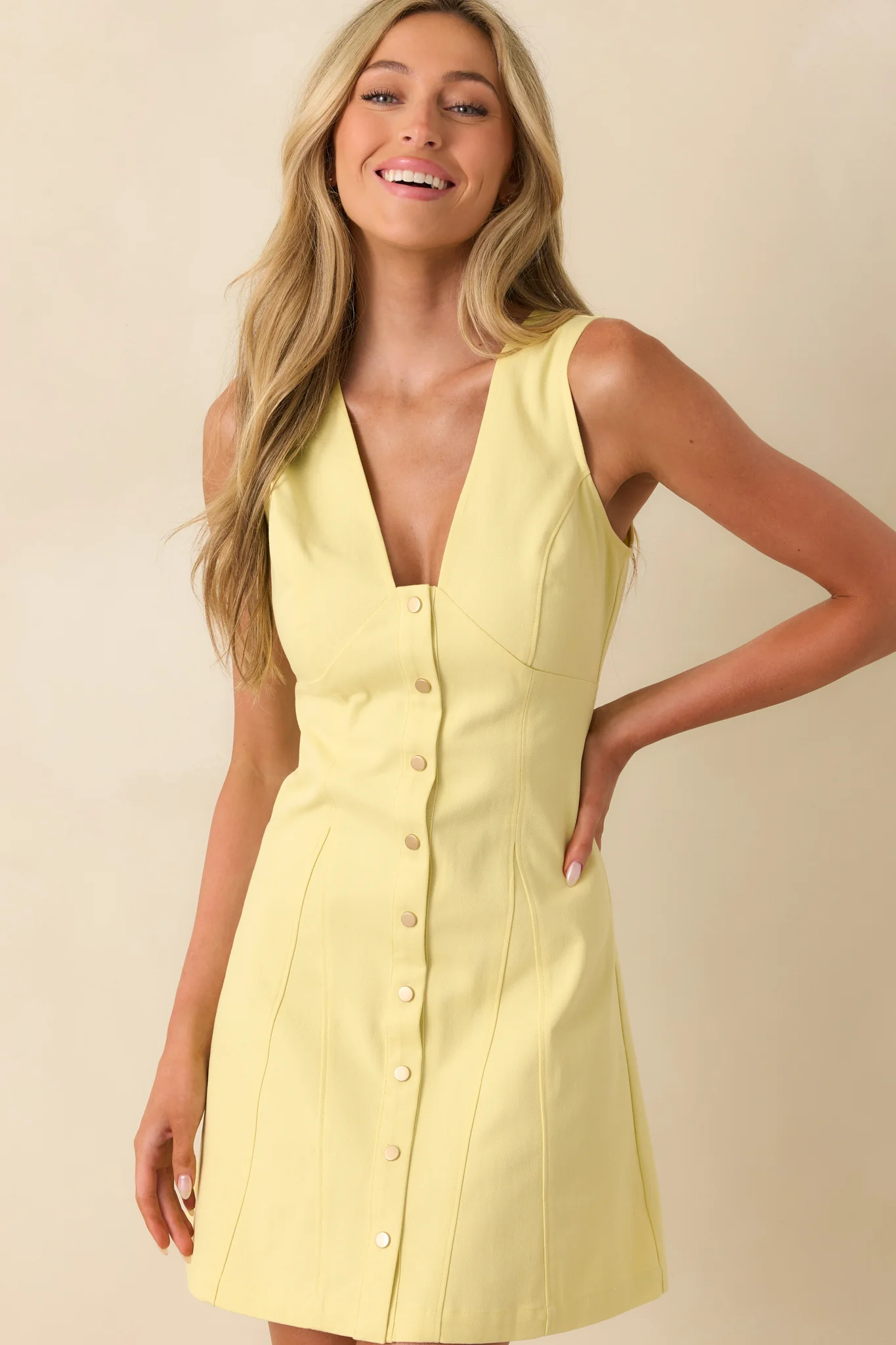 MINKPINK Yellow Cotton Izzy Panel Mini Dress