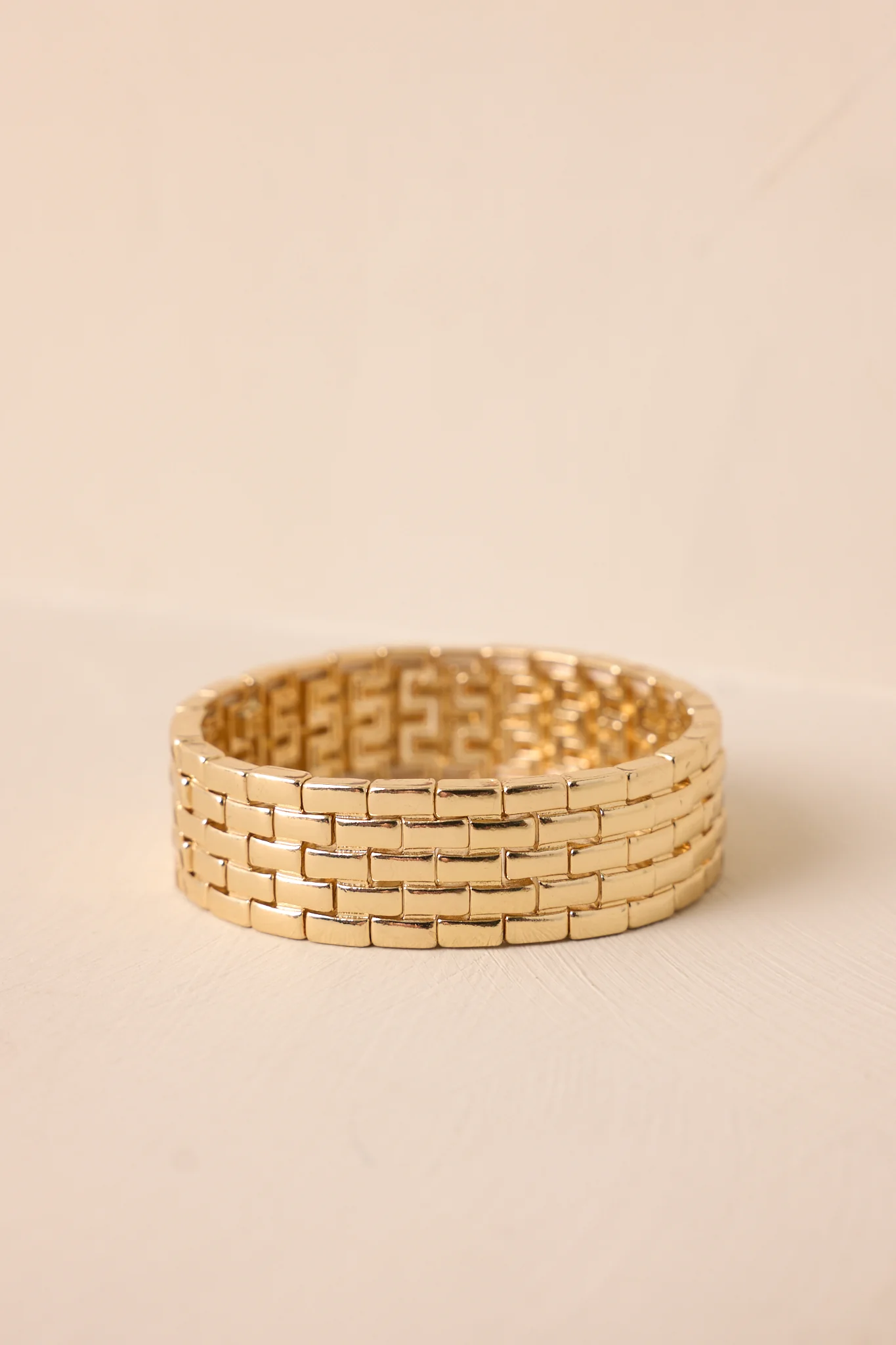 Echoing Fjord Gold Brick Chain Bracelet
