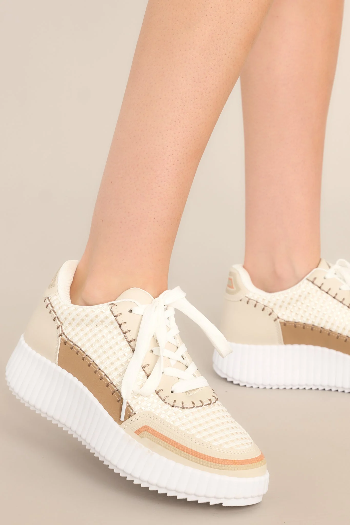 Iconic Steps Beige Platform Sneakers