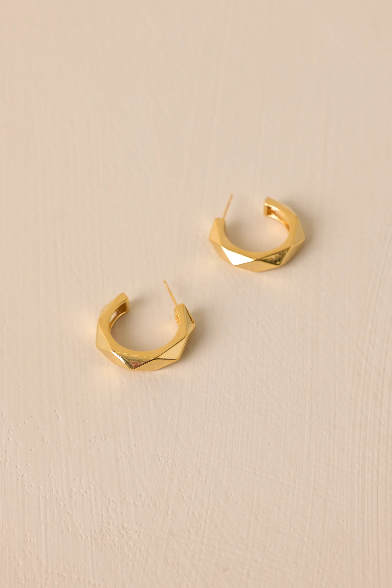 Lustrous Charm Gold Geometric Hoop Earrings