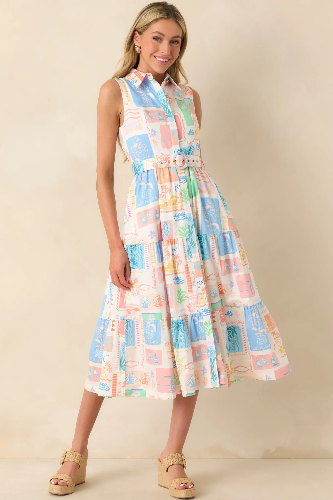 Prosperina Cara Multi Print Cotton Maxi Dress