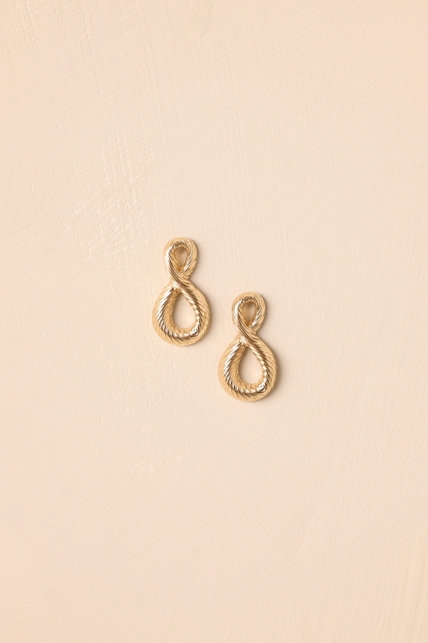 Pretty Comes Easy Gold Twisted Abstract Earrings