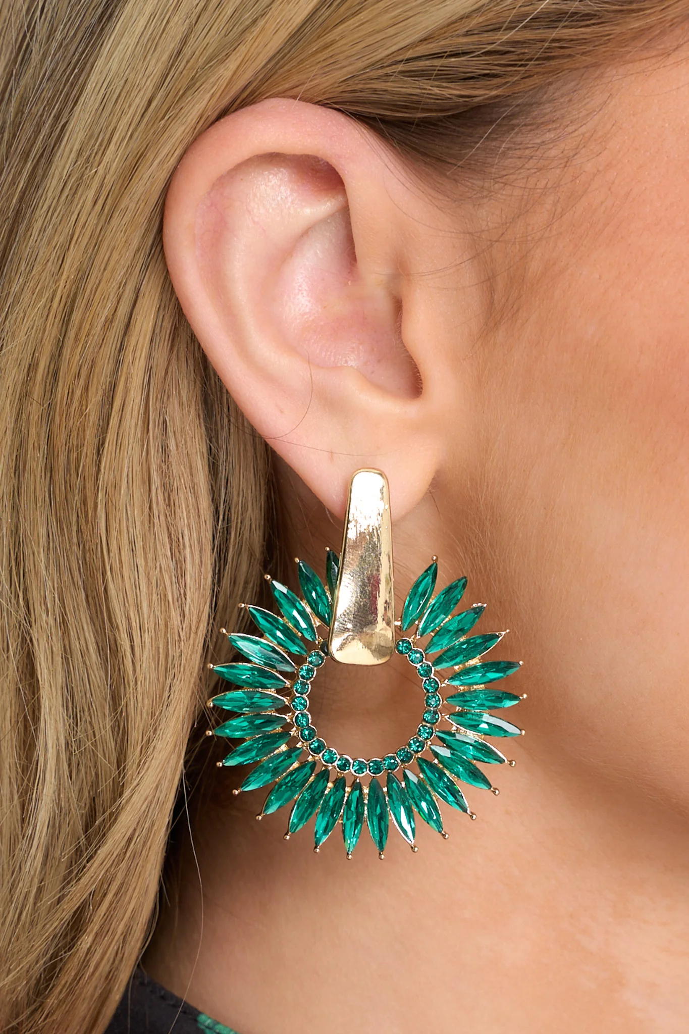 Regal Elegance Green Earrings