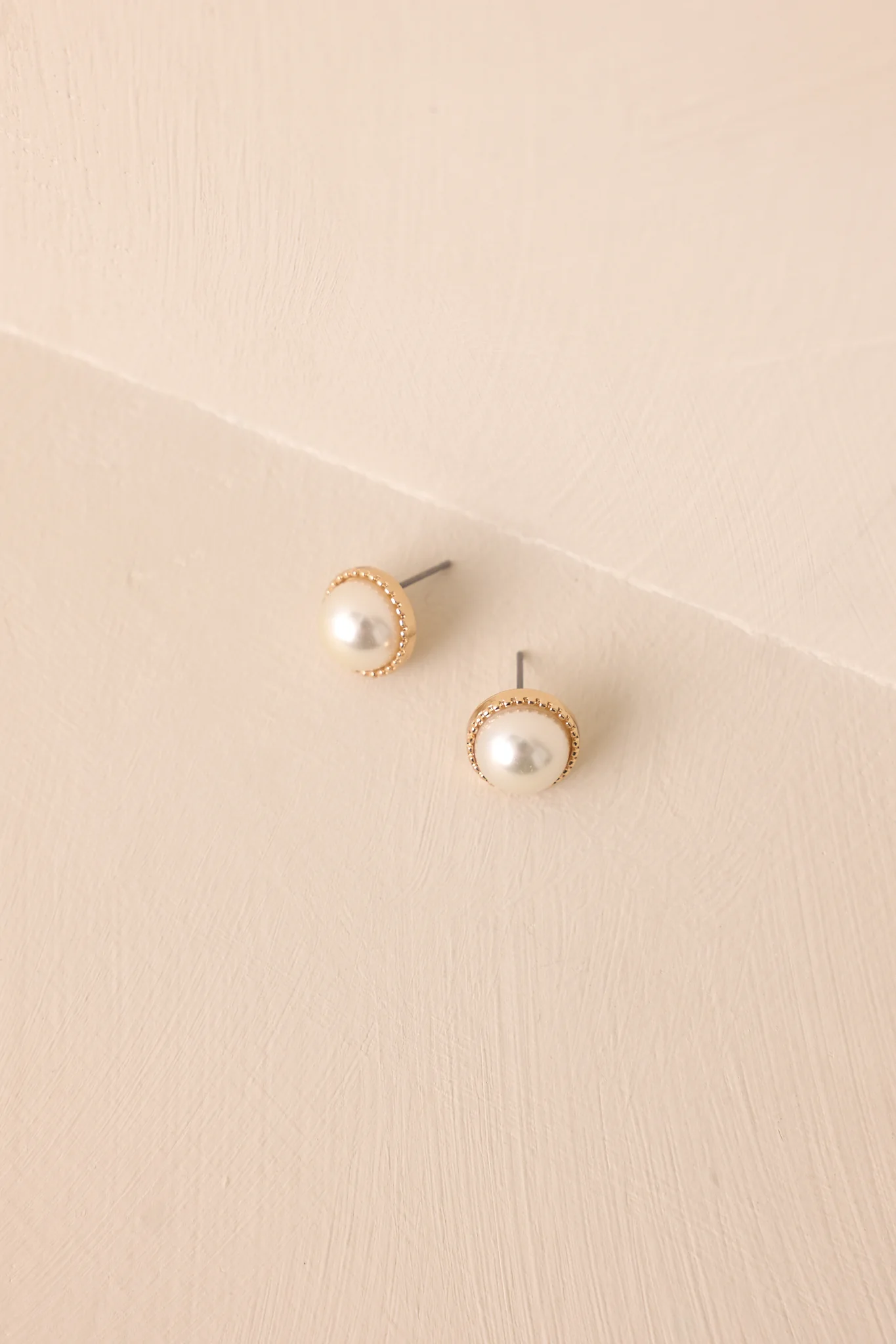 Shine With Me Gold & Ivory Pearl Stud Earrings