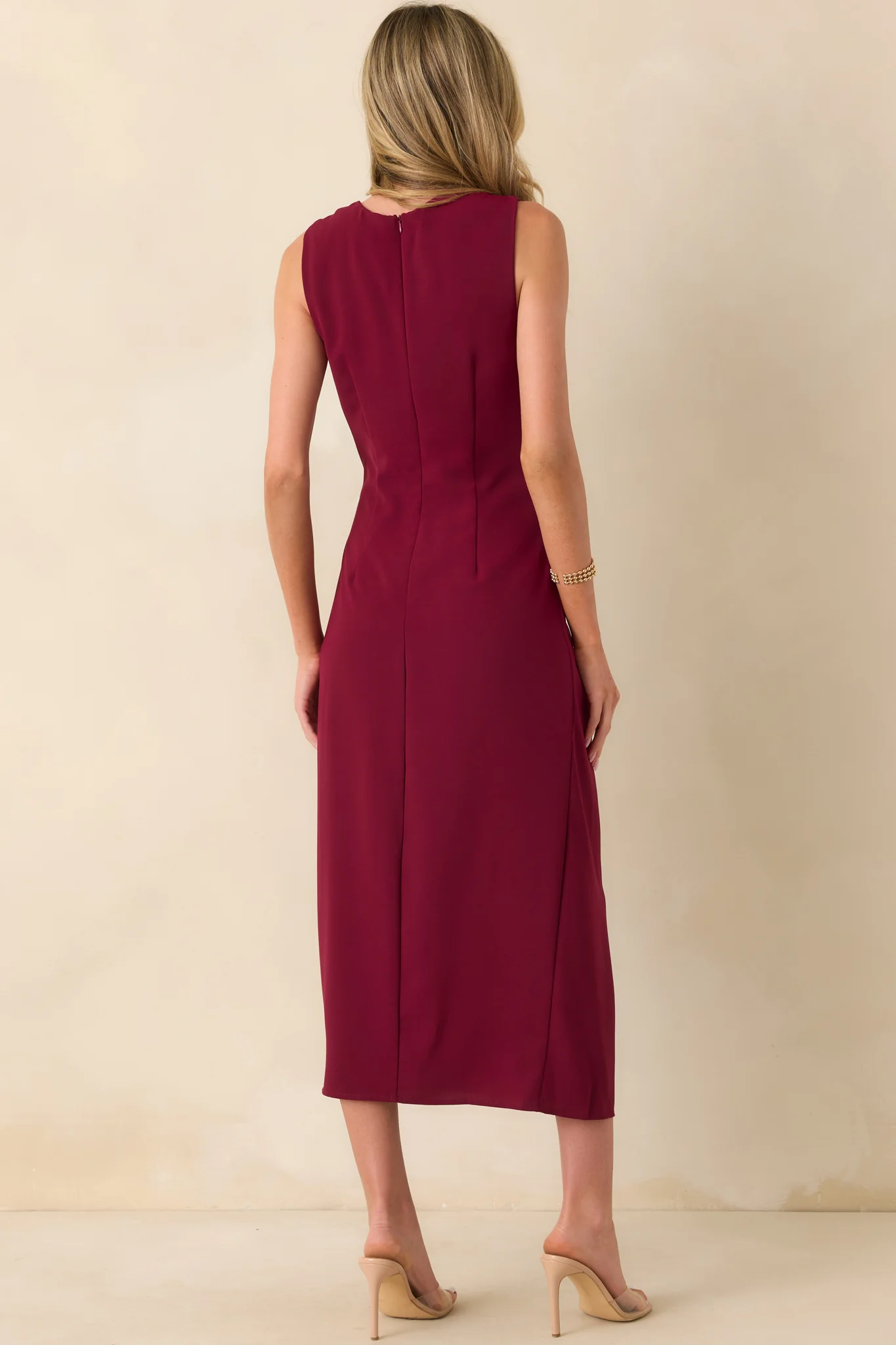 Move With Purpose Burgundy Ruched Maxi Dress