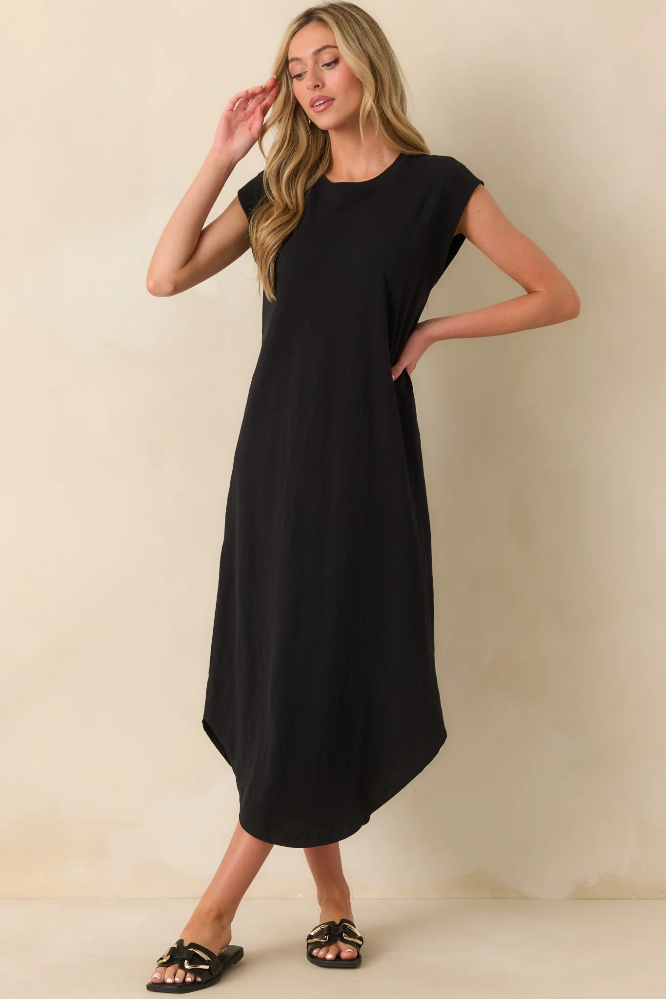 Z Supply Black Cotton Calabasas Midi Dress