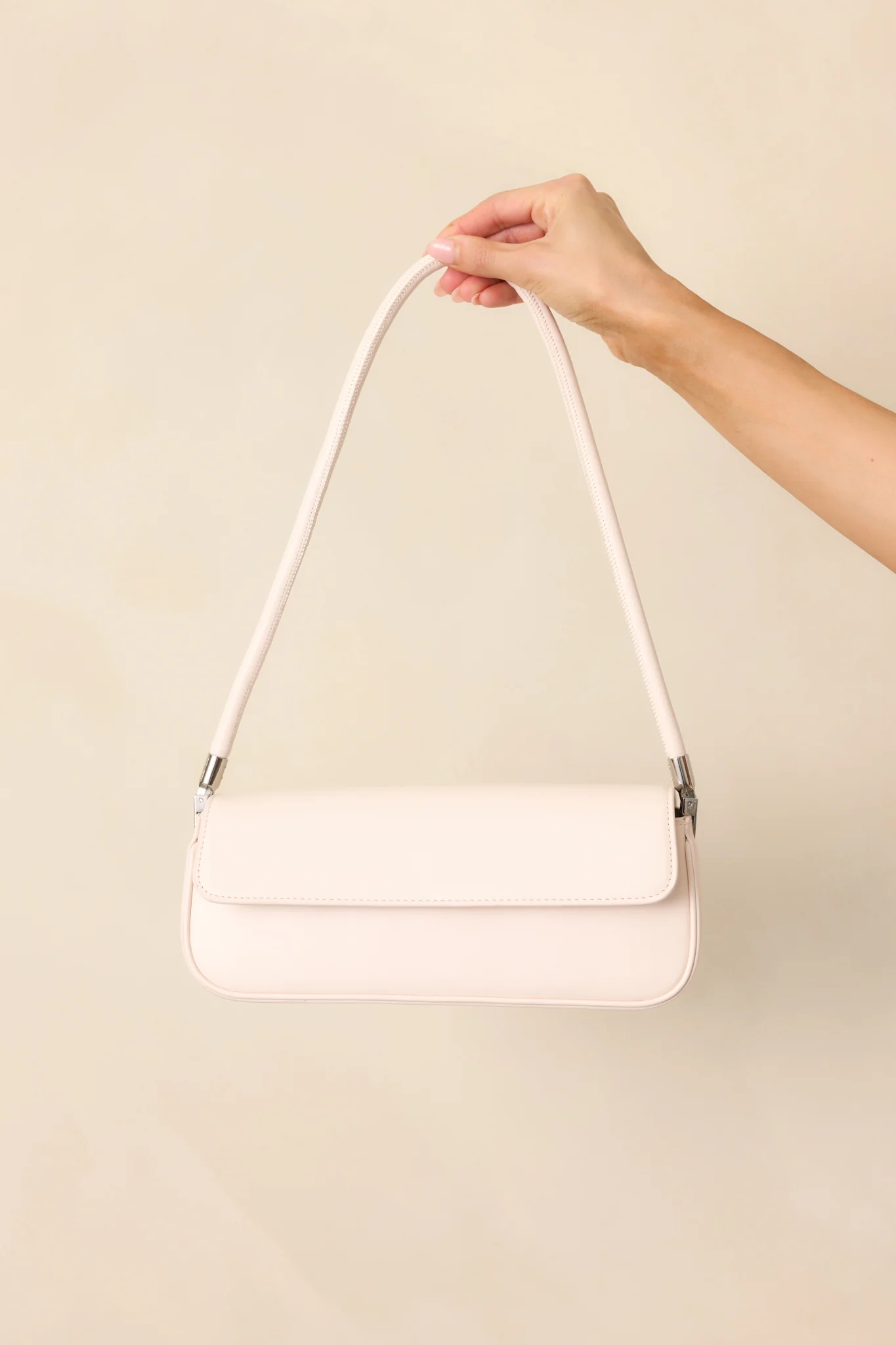 New York Nights Ivory Faux Leather Baguette Handbag