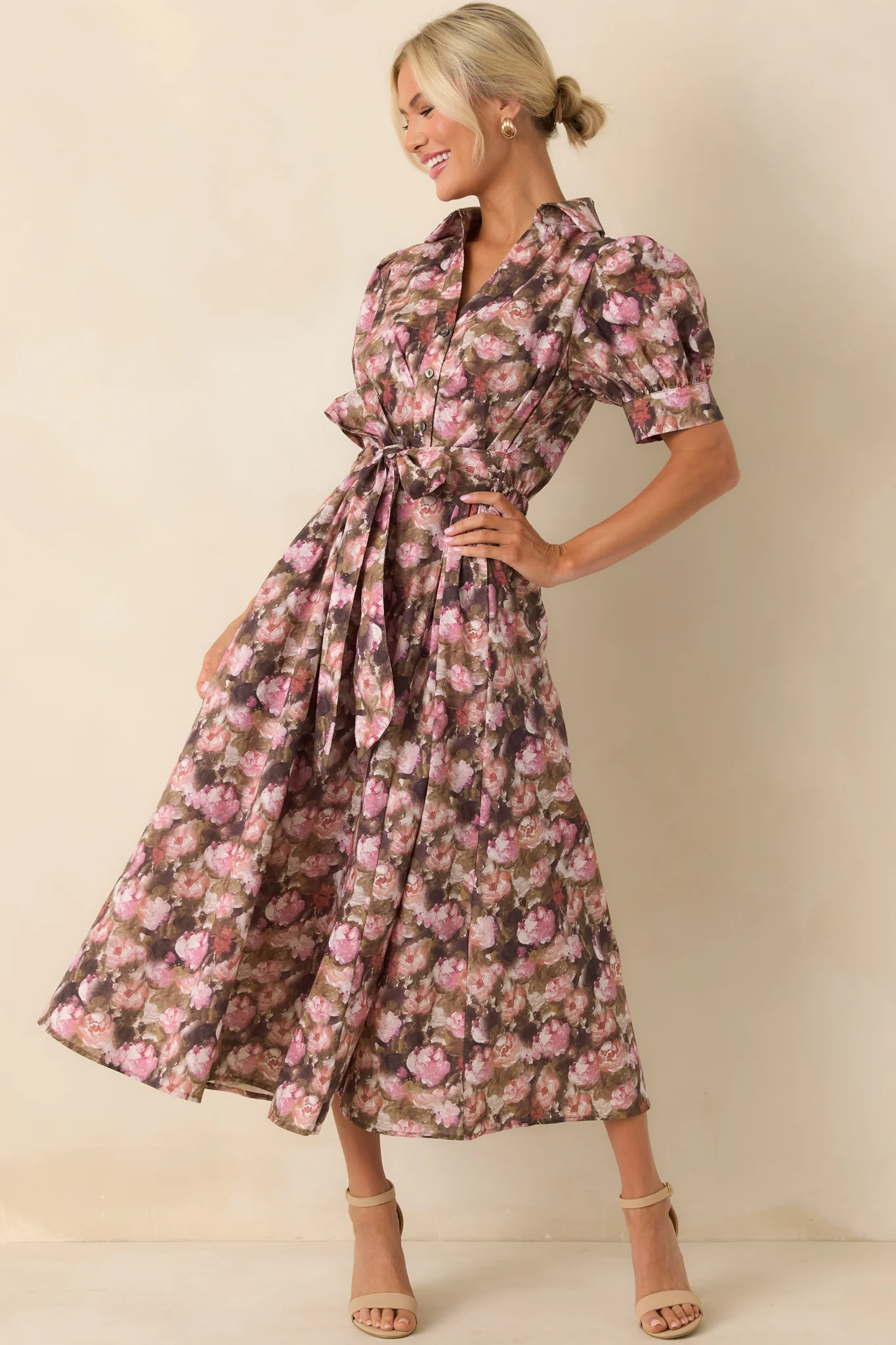 It All Worked Out Mauve Multi Floral Print Cotton Maxi Dress