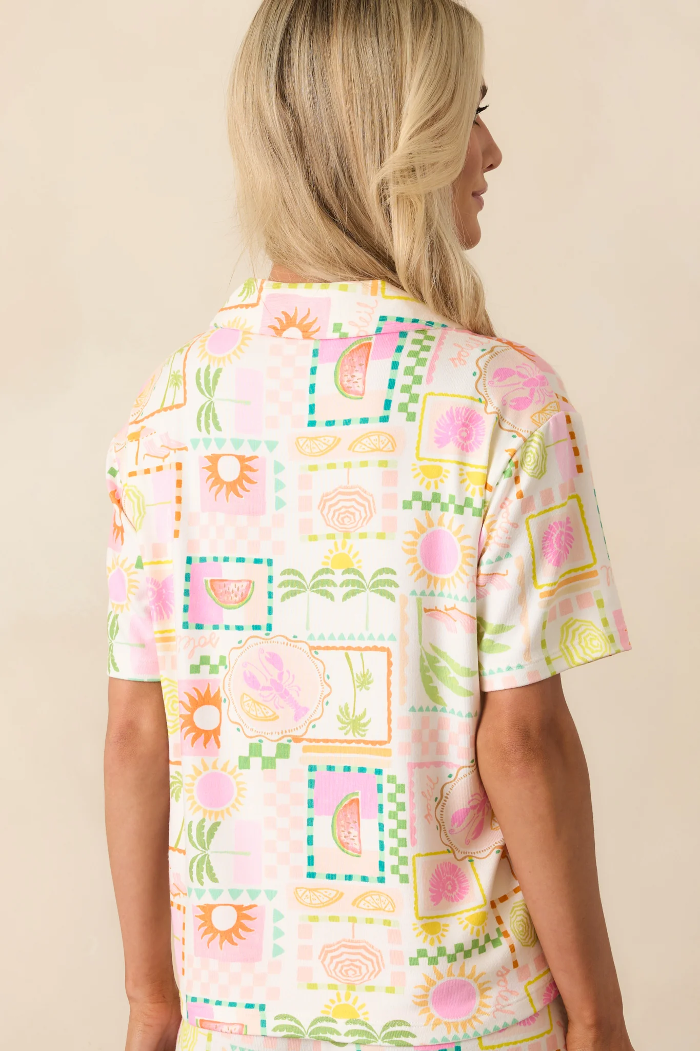 Z Supply White Tropical Print Beach Days Soleil Top