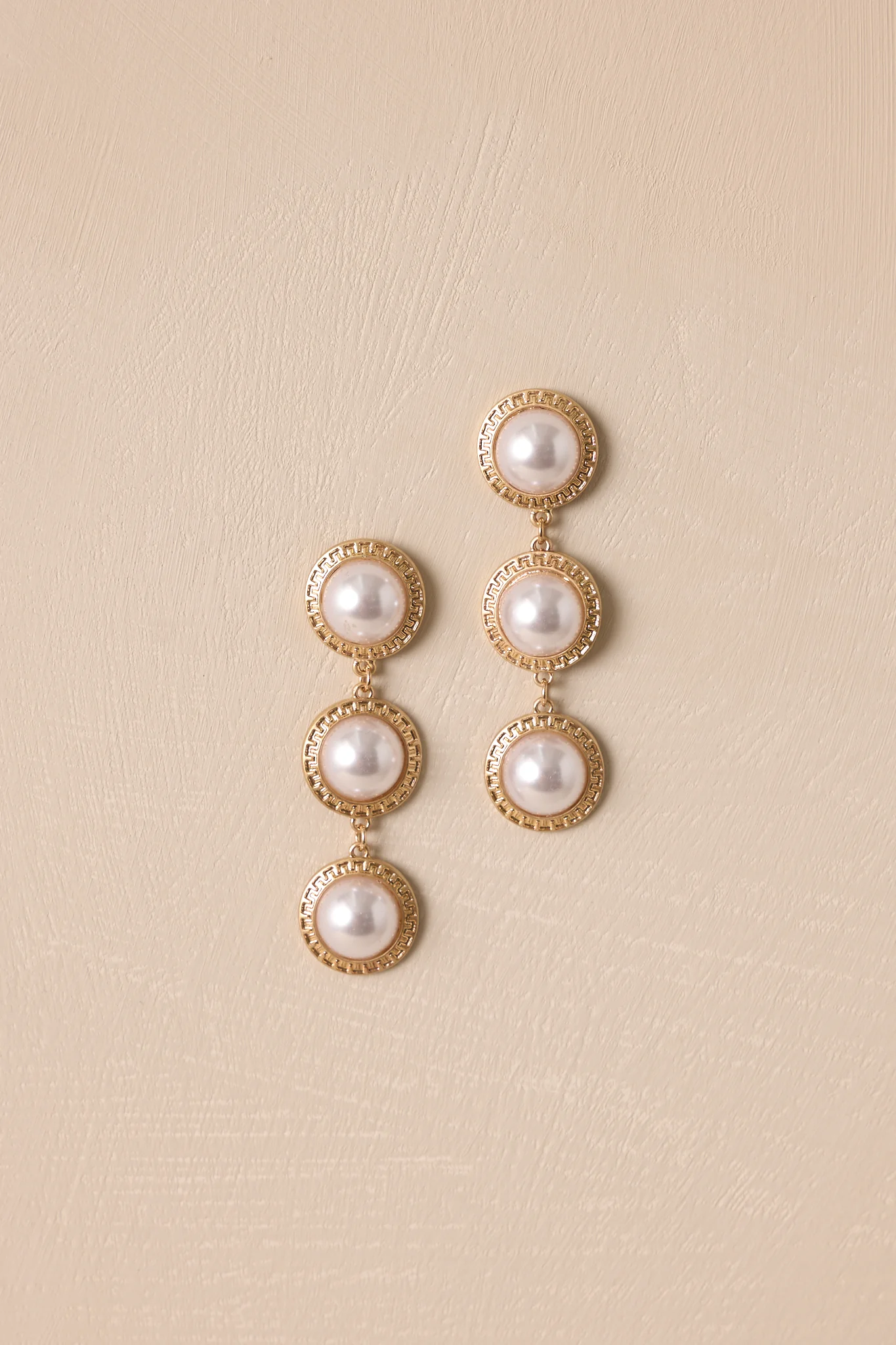 Lunar Glow Gold Pearl Drop Earrings