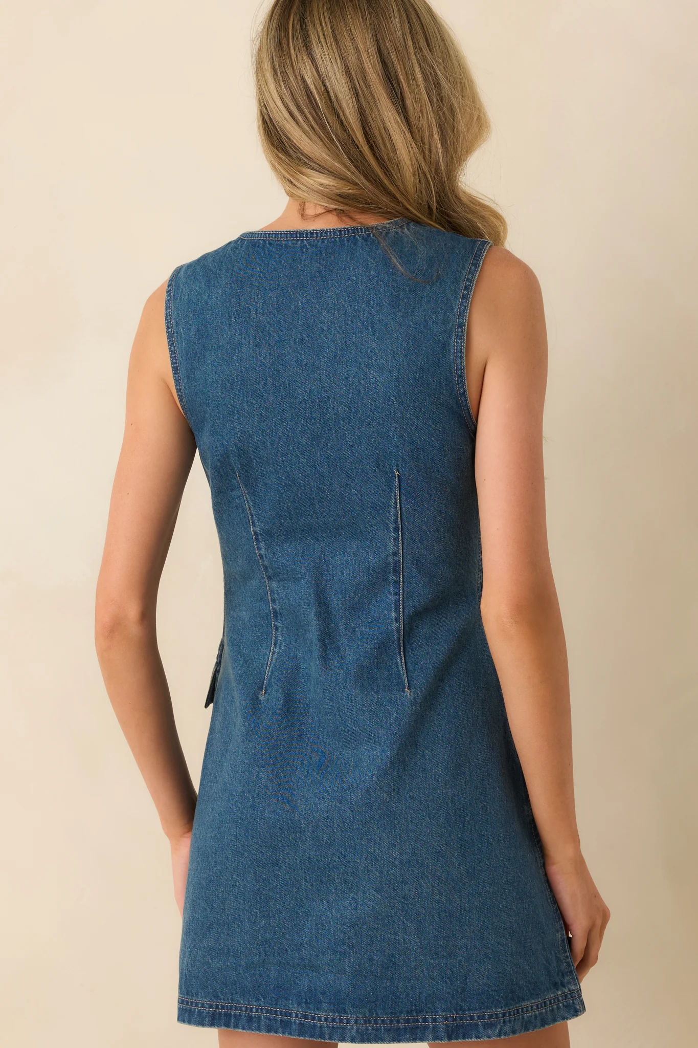 MINKPINK Medium Wash Nora Denim Wrap Mini Dress