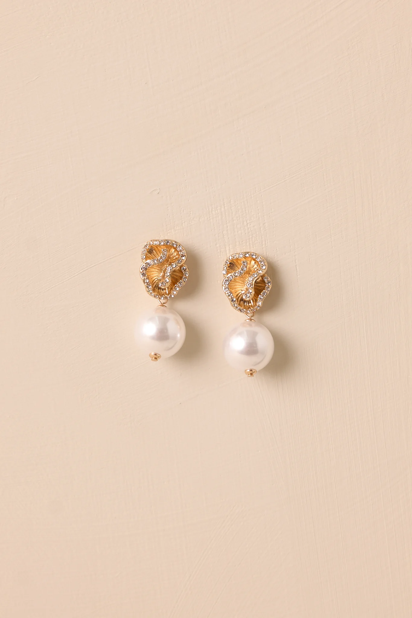 In The Loop Gold & Ivory Faux Pearl Drop Earrings
