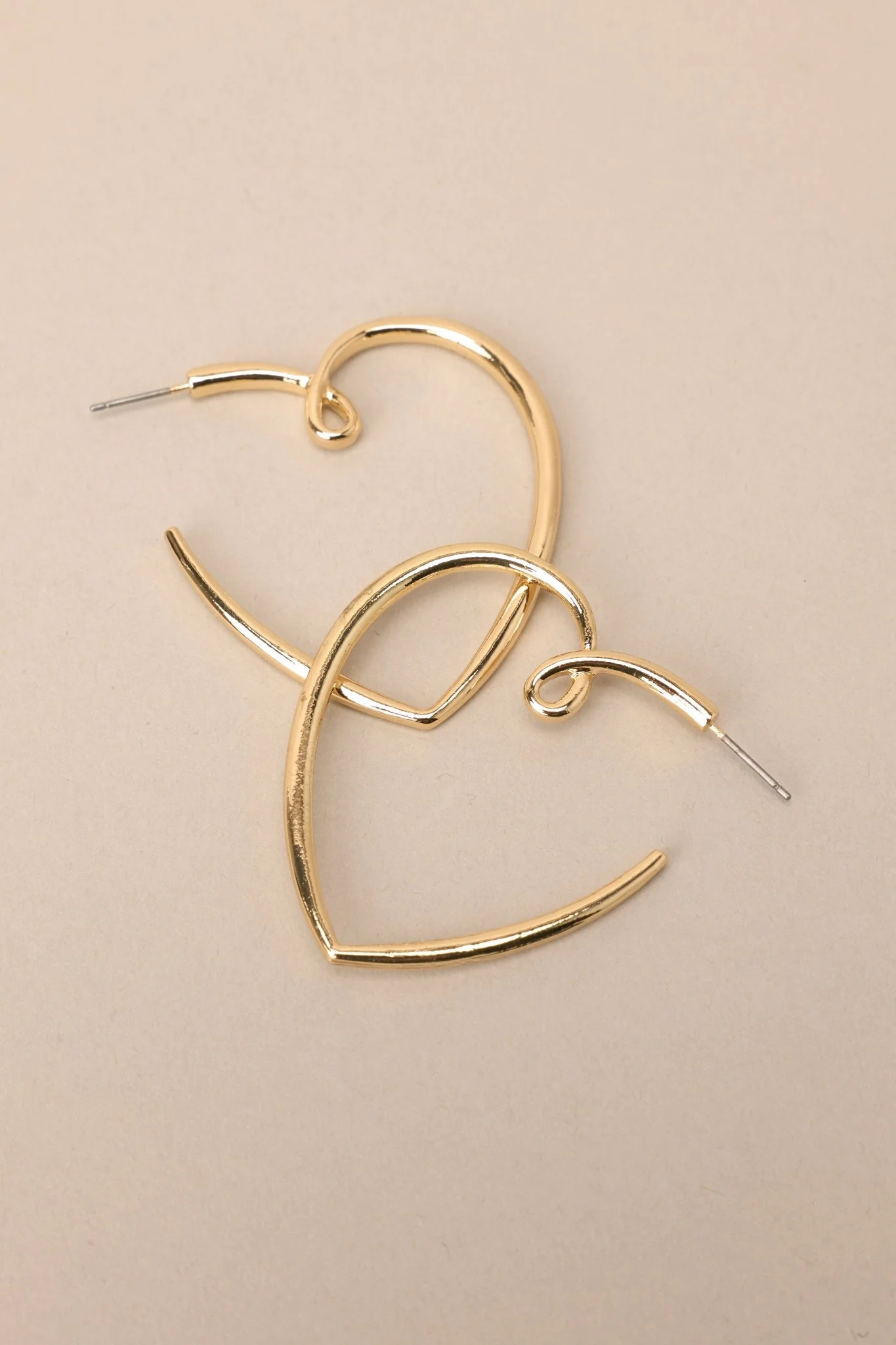 Me And You Gold Heart Hoop Earrings