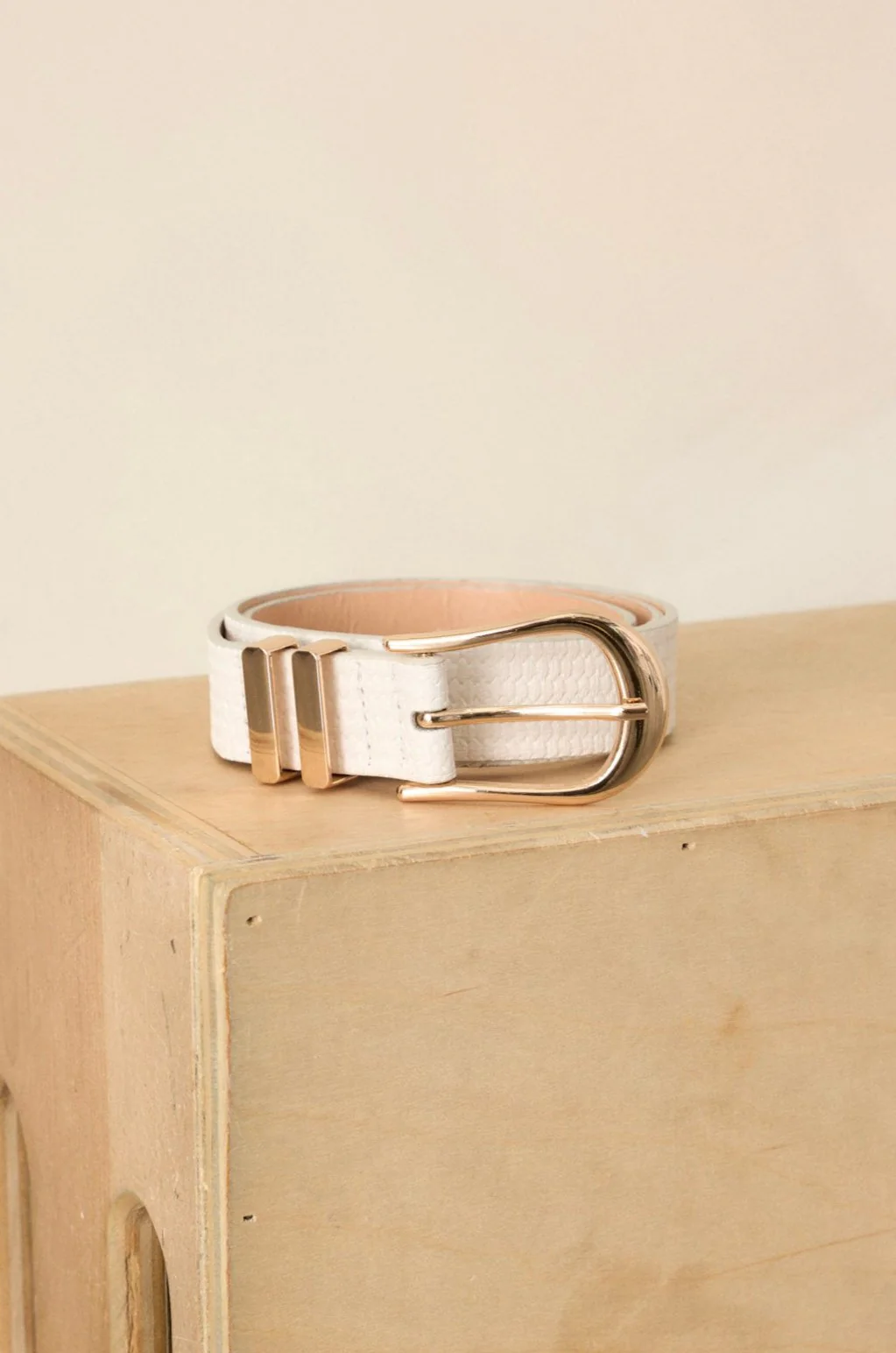 Desert Radiance Ivory Woven Textured Belt