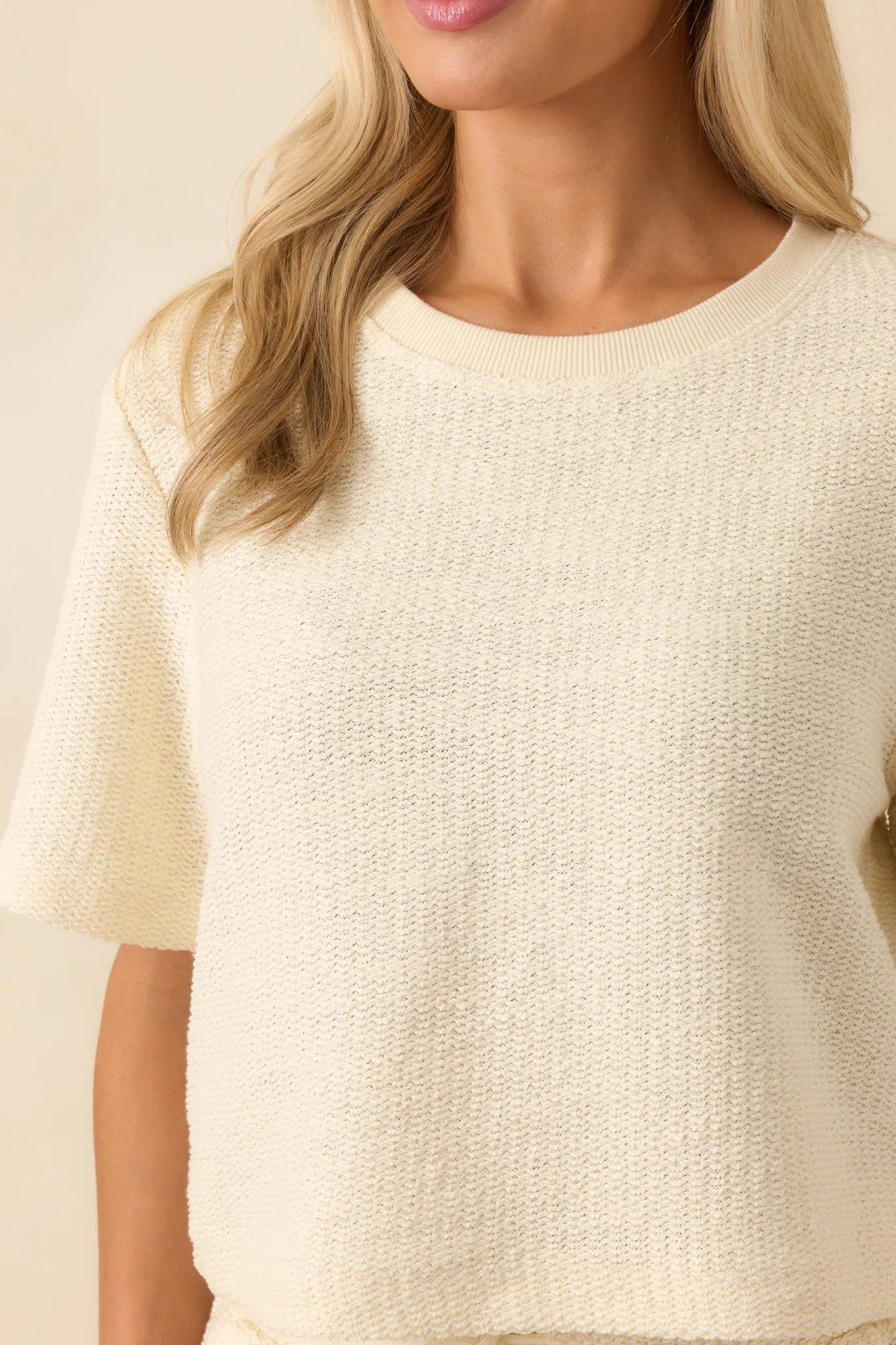 Z Supply Ivory Cotton Curran Looped Terry Top