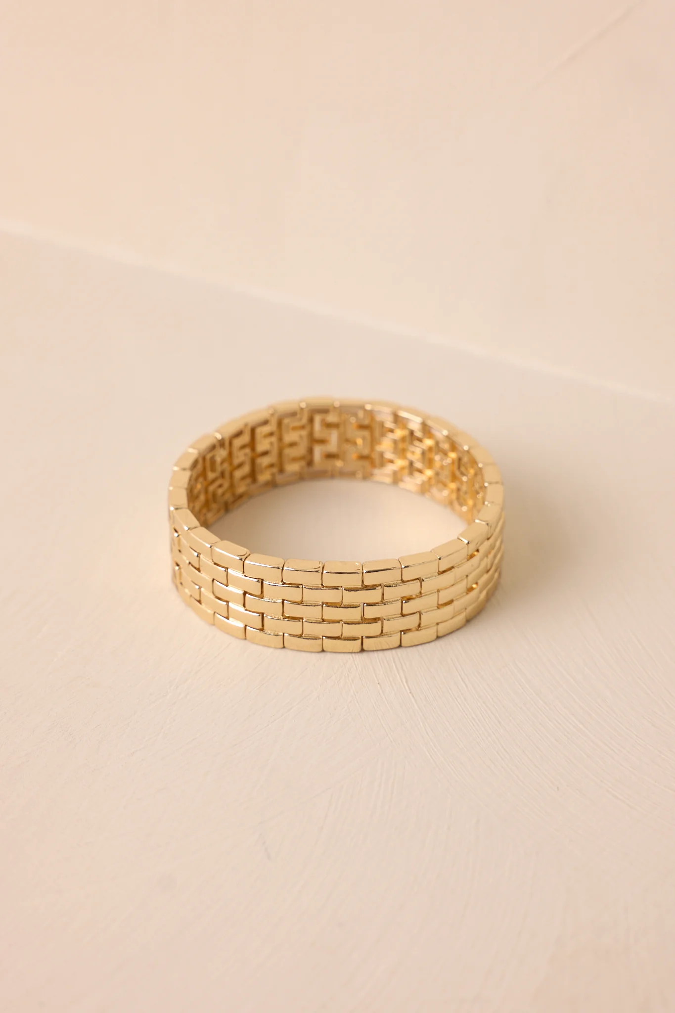 Echoing Fjord Gold Brick Chain Bracelet