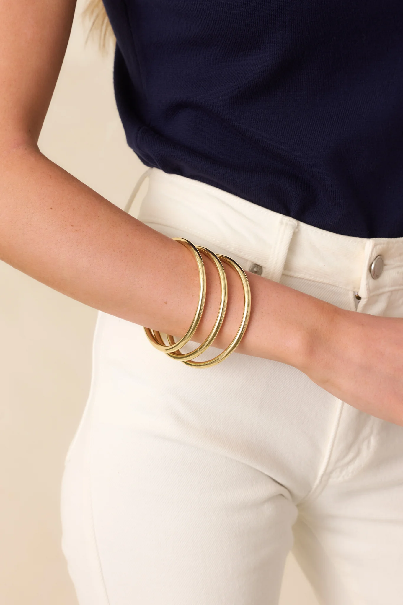 Still Thinking It Through Gold Bangle Bracelet Set