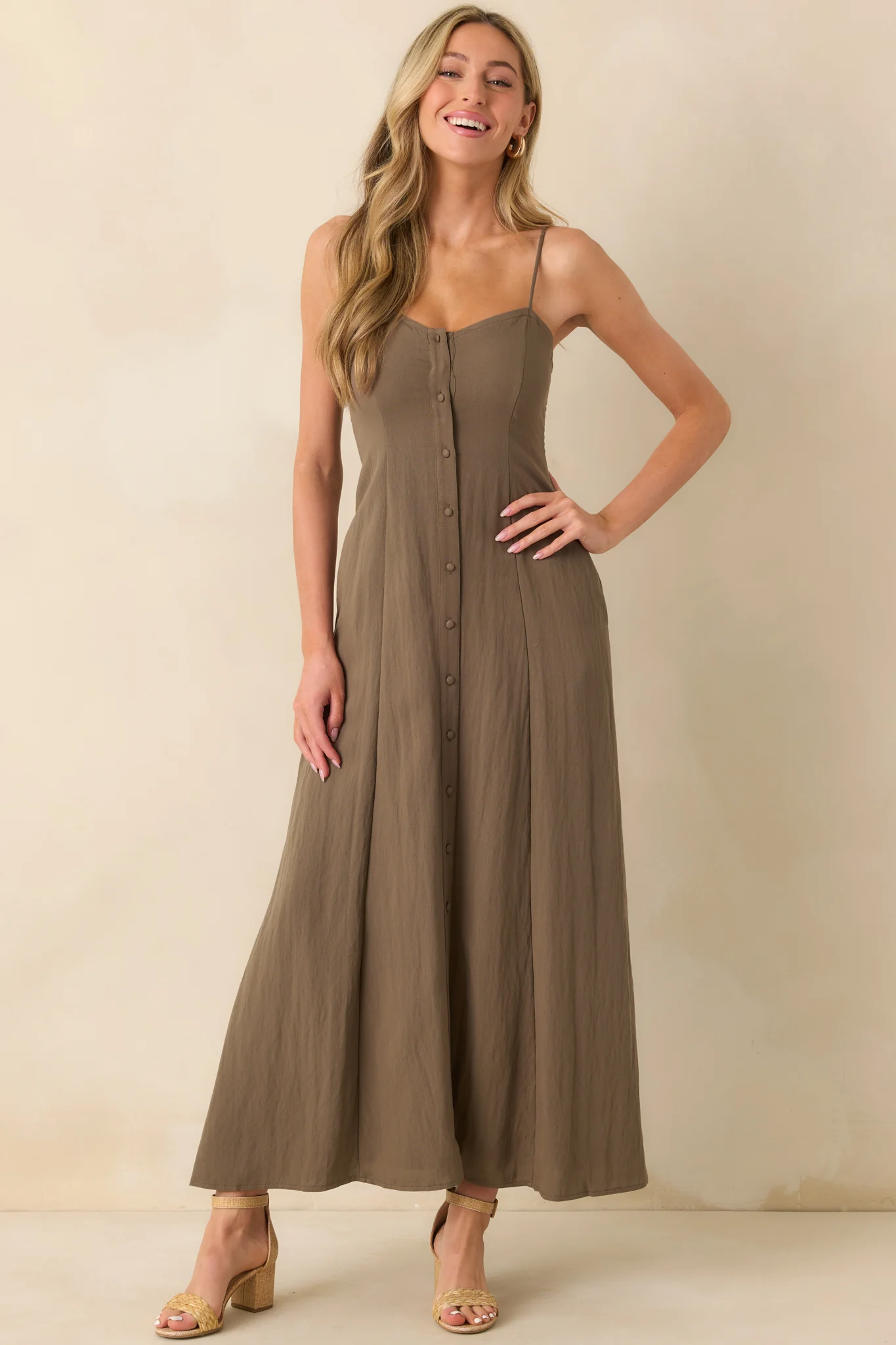 Z Supply Brown Angel Eyes Airy Midi Dress