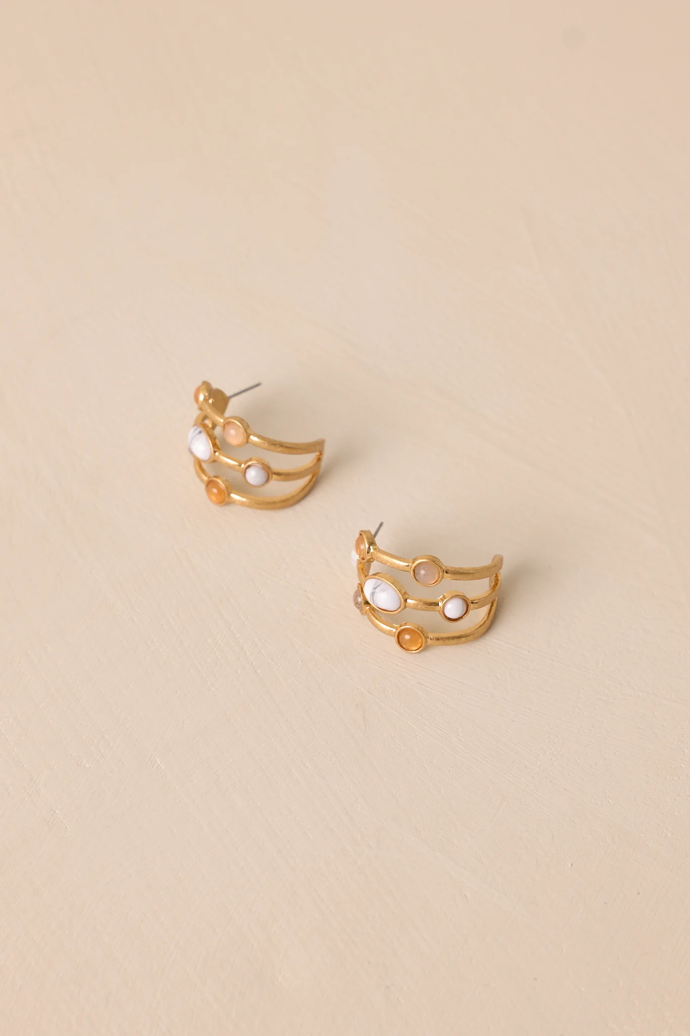 Across the Universe Gold Beaded Earrings