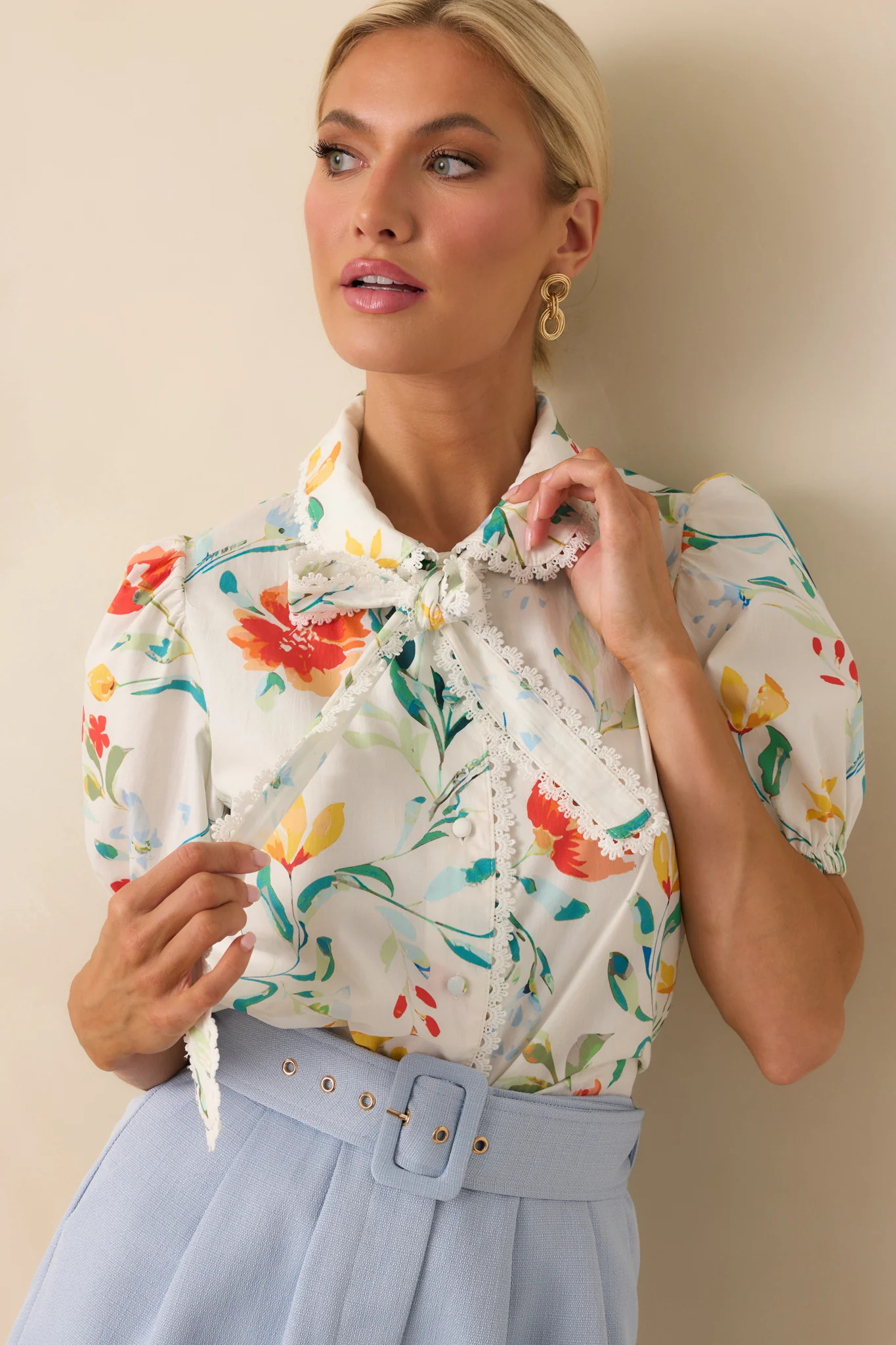 Prosperina Willow Multi Floral Print Cotton Top