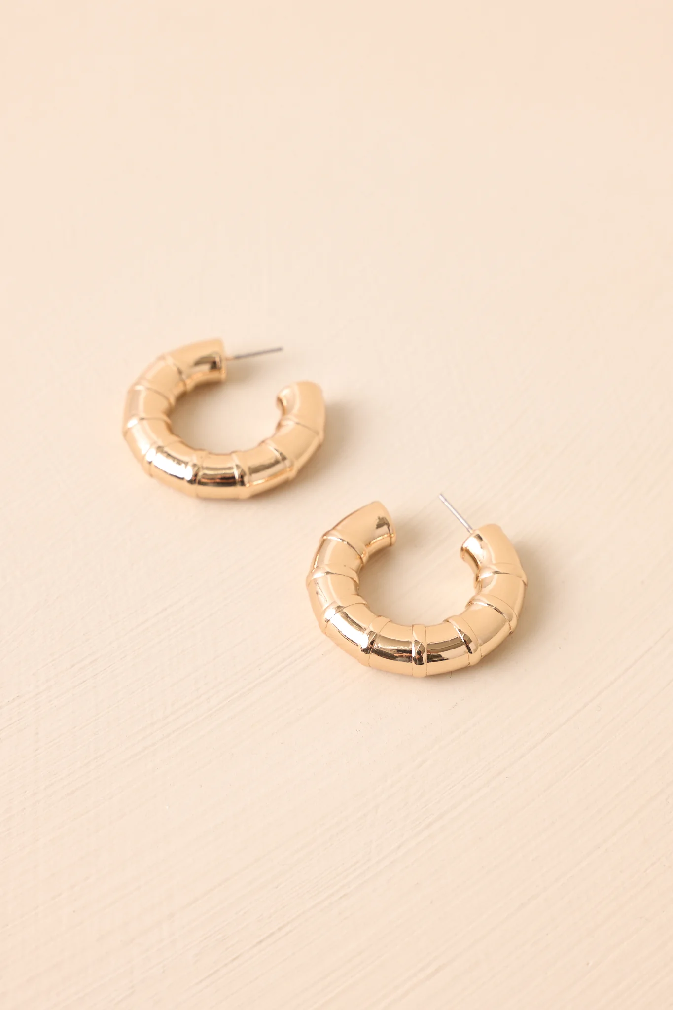 Chasing That Feeling Gold Textured Hoop Earrings