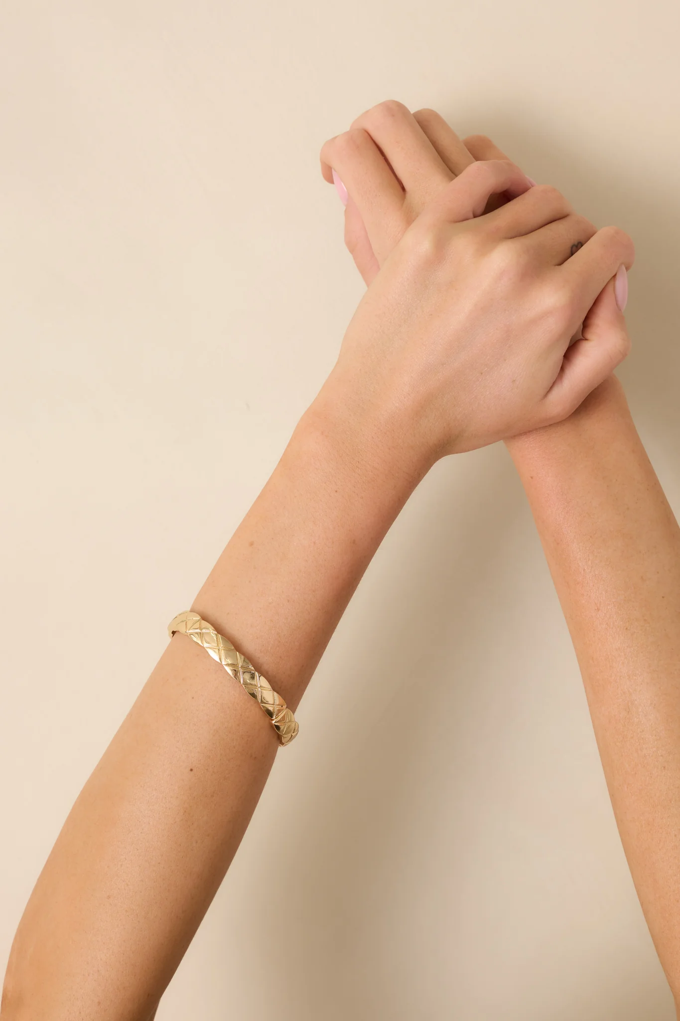In Good Taste Gold Criss Cross Embossed Bracelet