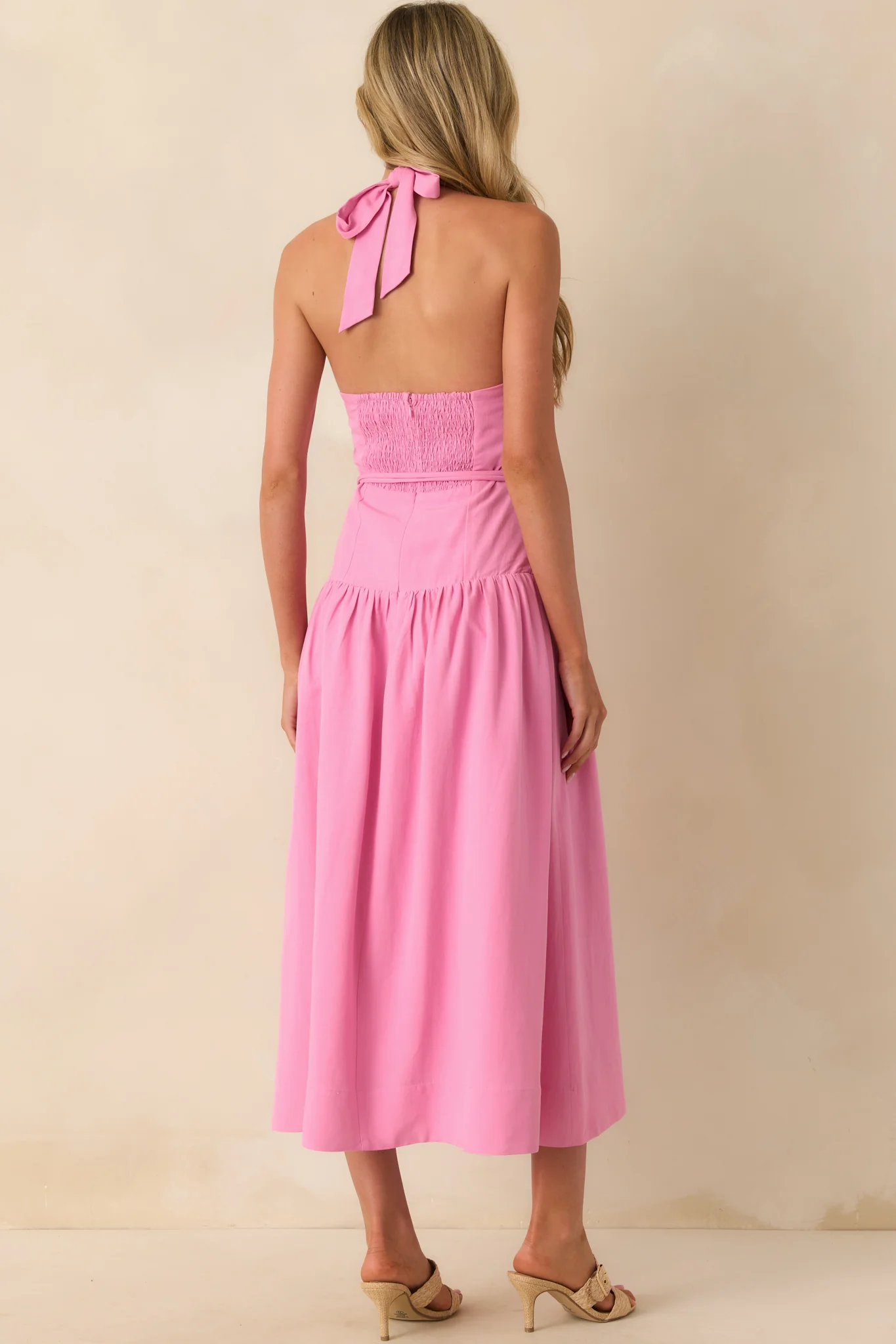MINKPINK Pink Melody Drop Waist Midi Dress