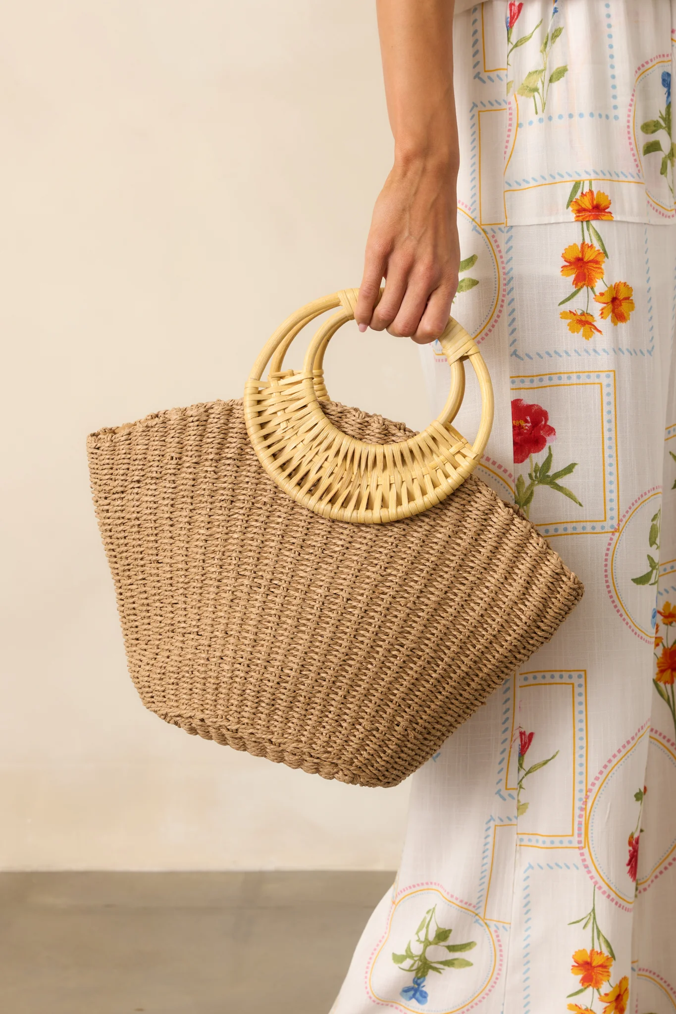 The Calm Of The Coast Tan Raffia Woven Handbag