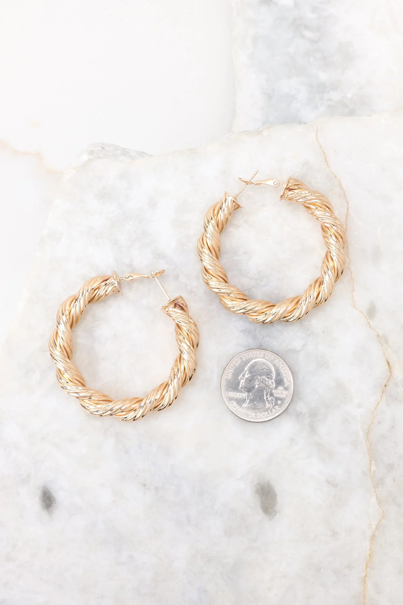 Reaching Out Gold Hoop Earrings