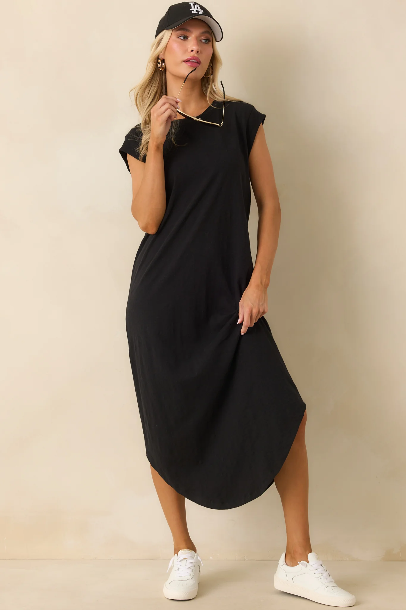 Z Supply Black Cotton Calabasas Midi Dress