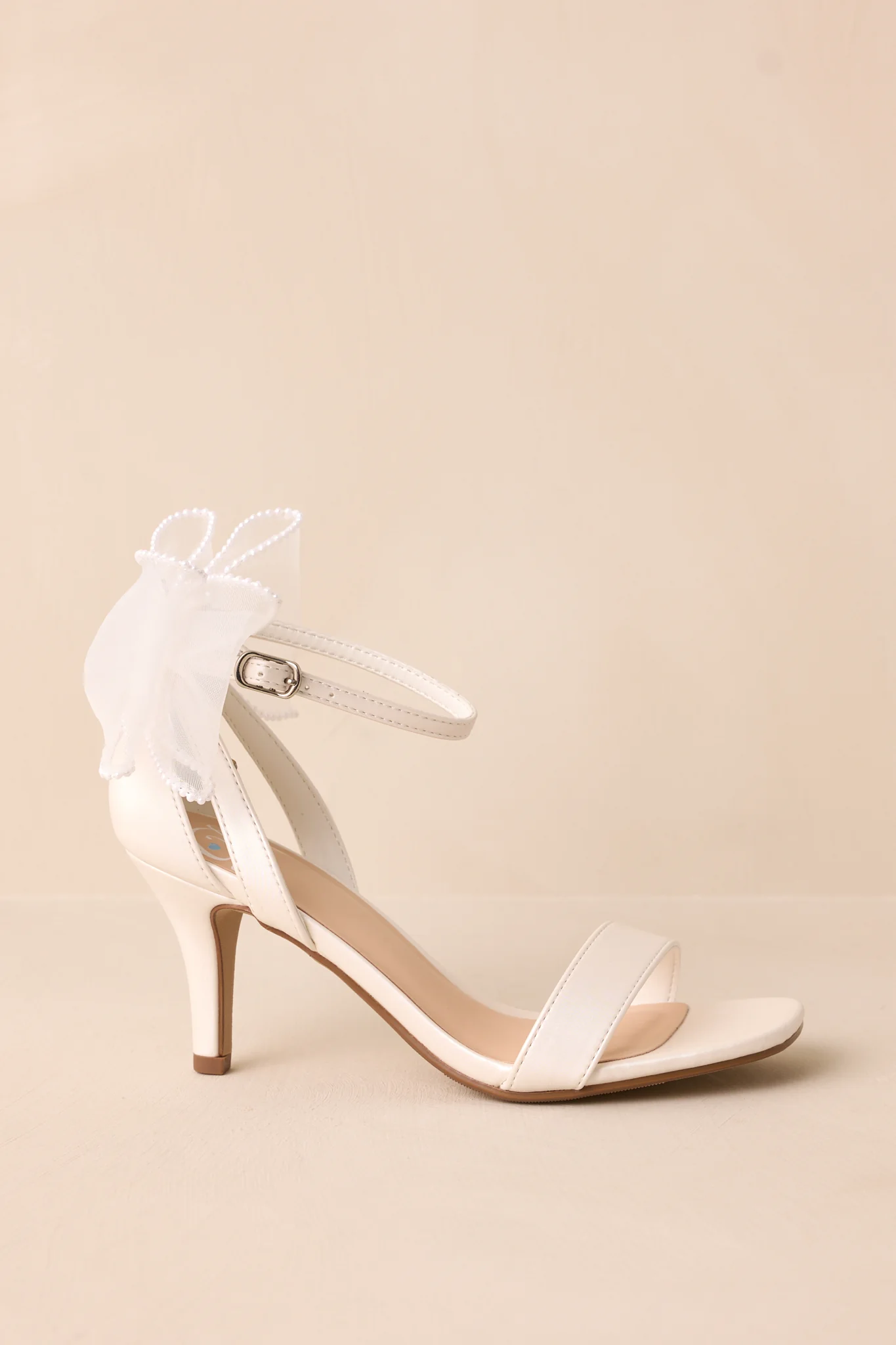 Follow Your Heart Ivory Satin Bow Back Kitten Heels