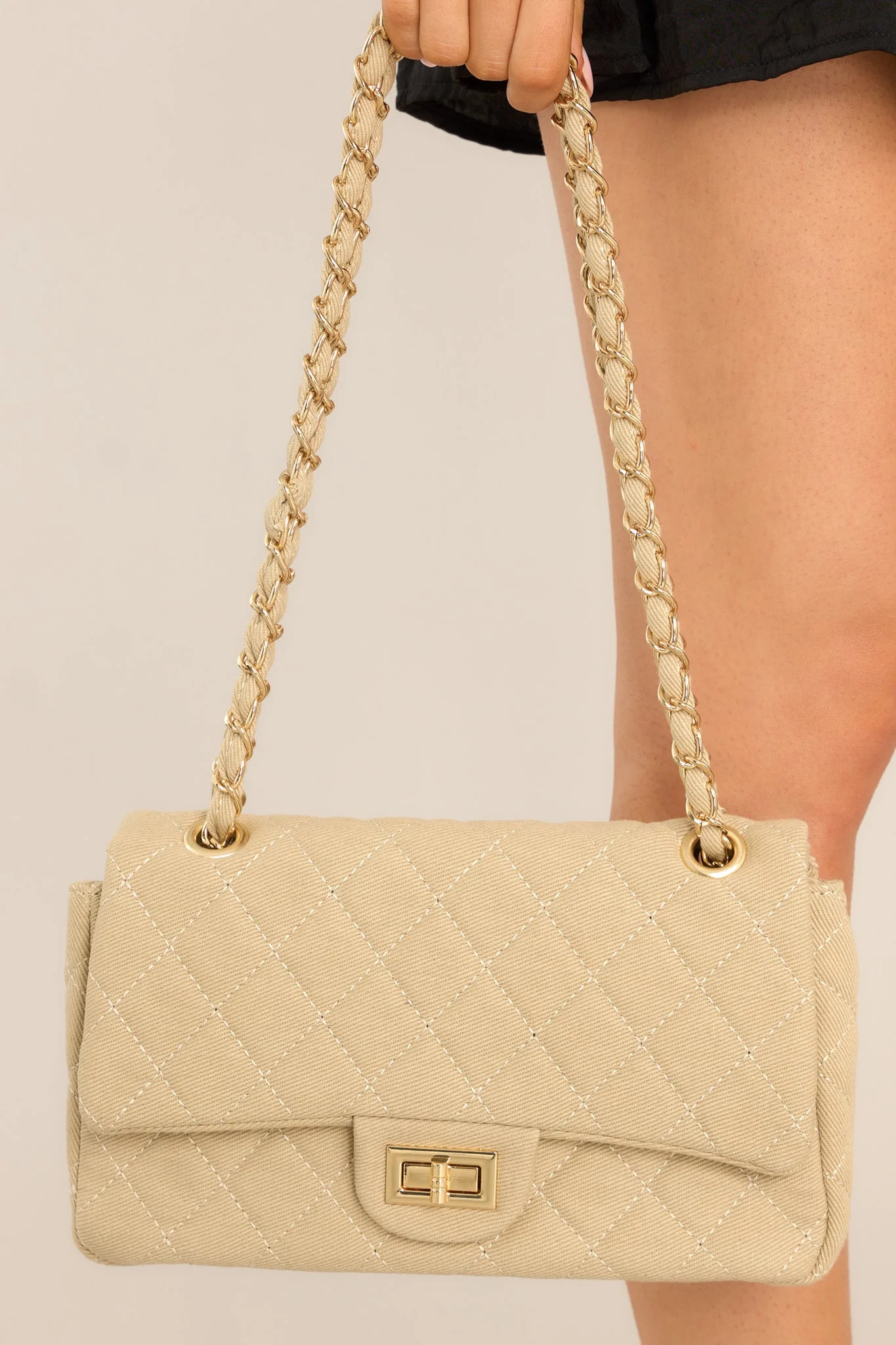 Move On Natural Quilted Handbag