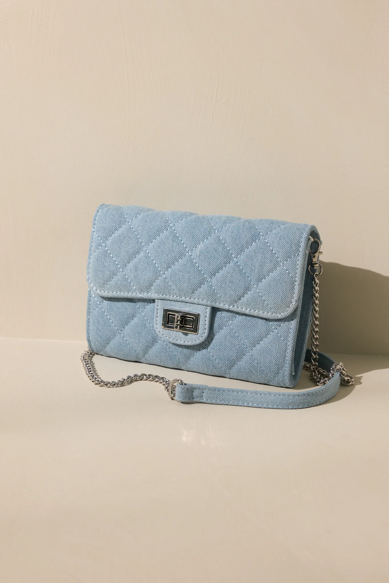 Refined Grace Denim Quilted Handbag