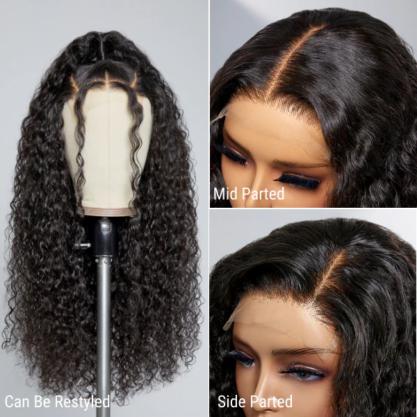 200% Density Water Wave 5x5 Closure HD Lace Glueless Long Wig 100% Human Hair  - US ONLY