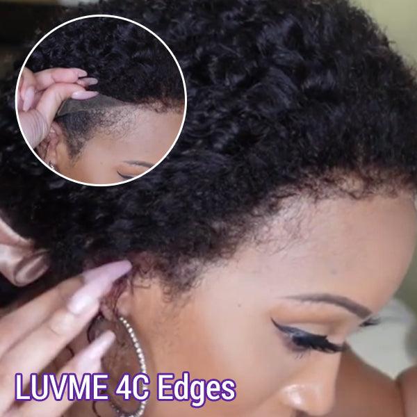 4C Edges | Kinky Edges Ombre Brown Deep Wave Glueless 13x4 Frontal HD Lace Side Part Long Wig  - US Only
