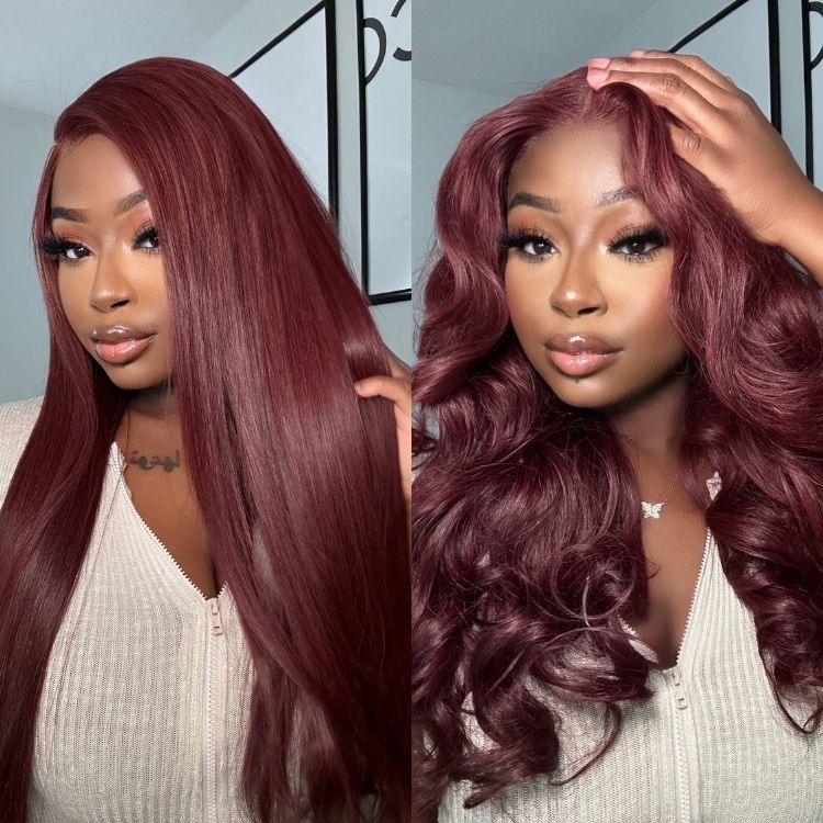 Reddish Bronze C Part Multiplicity Styling Straight Glueless 13x6 Frontal Lace Ear-to-ear Wig  - US Only