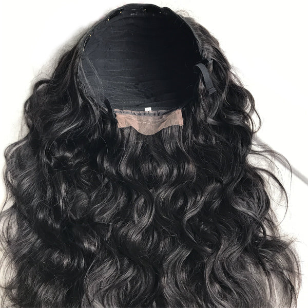 Body Wave Half Wig High Density Affordable 100% Human Hair Wig -US ONLY
