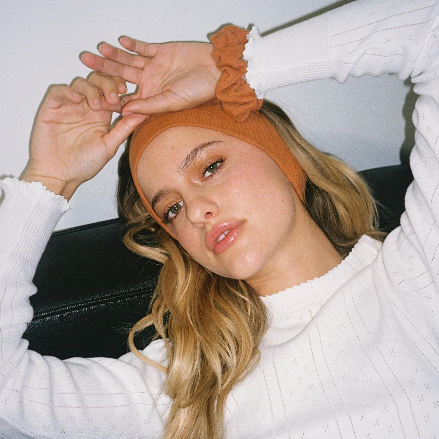 Pointelle Headband in Spice