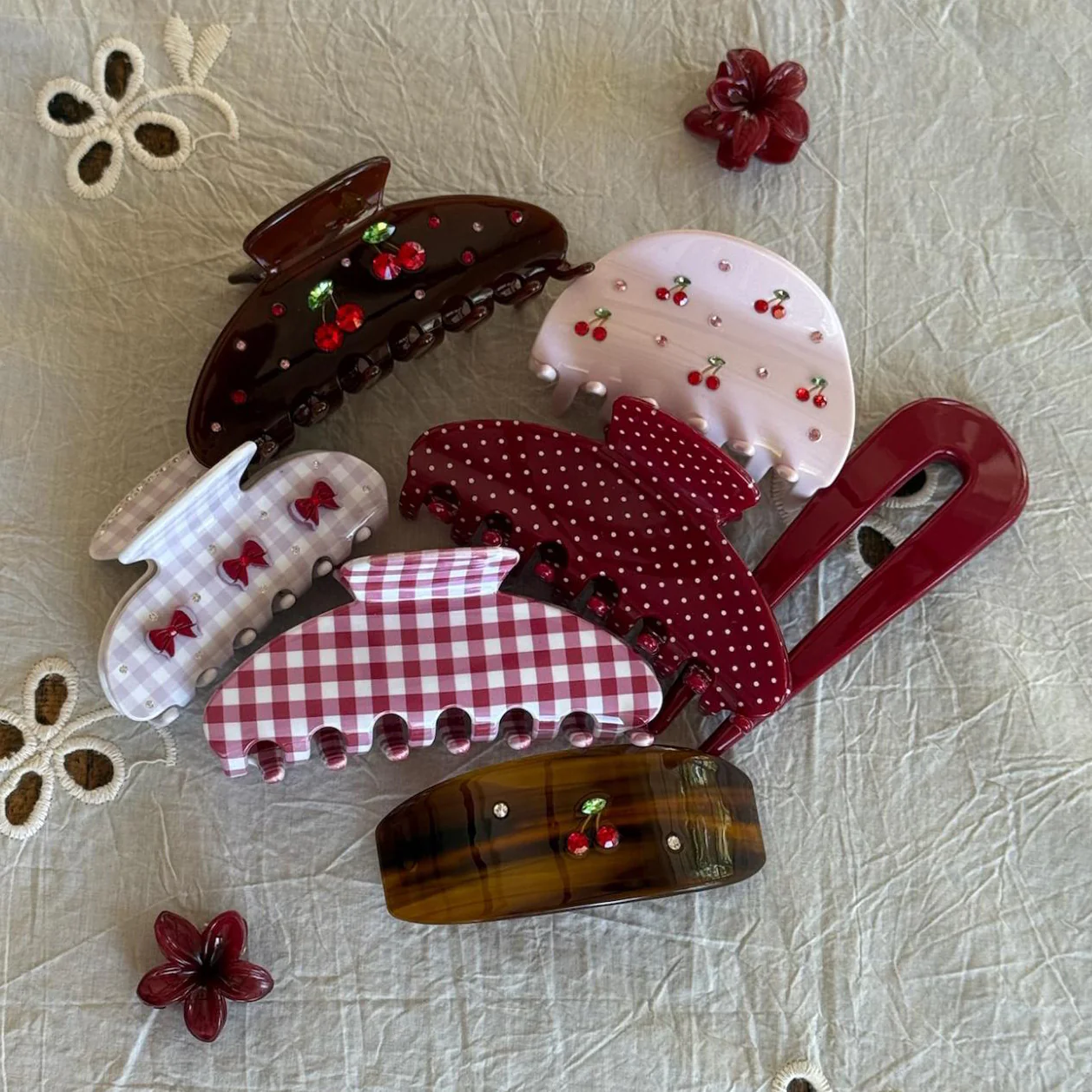 Ponytail Barrette in Tortoise Cherry