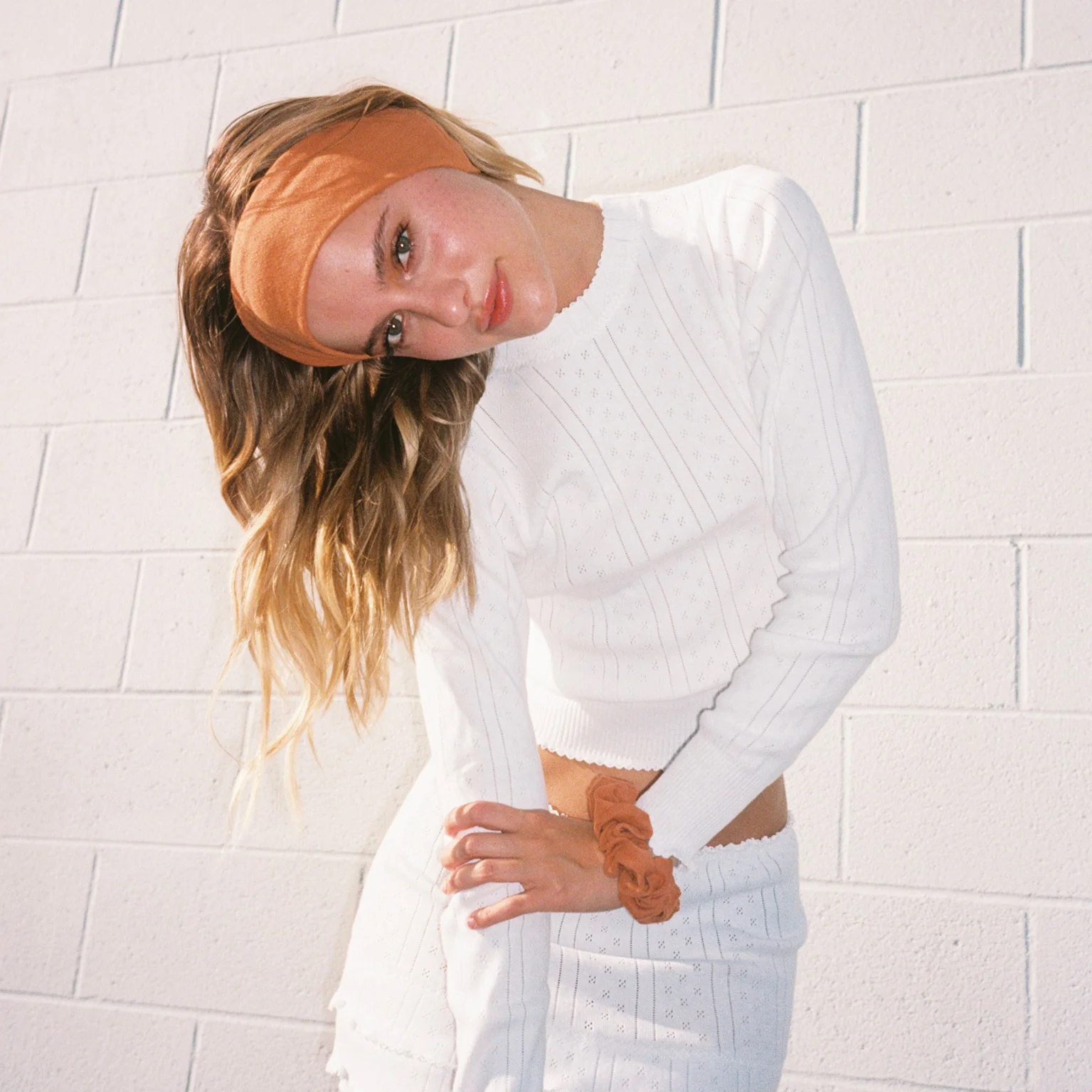 Pointelle Headband in Spice