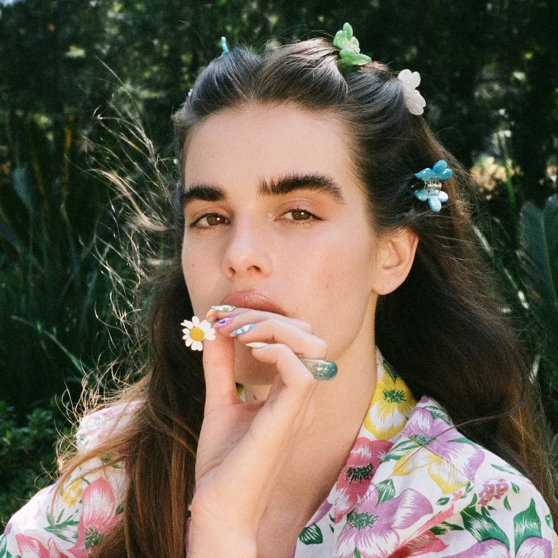 Baby Daisy Clip Set in Lychee