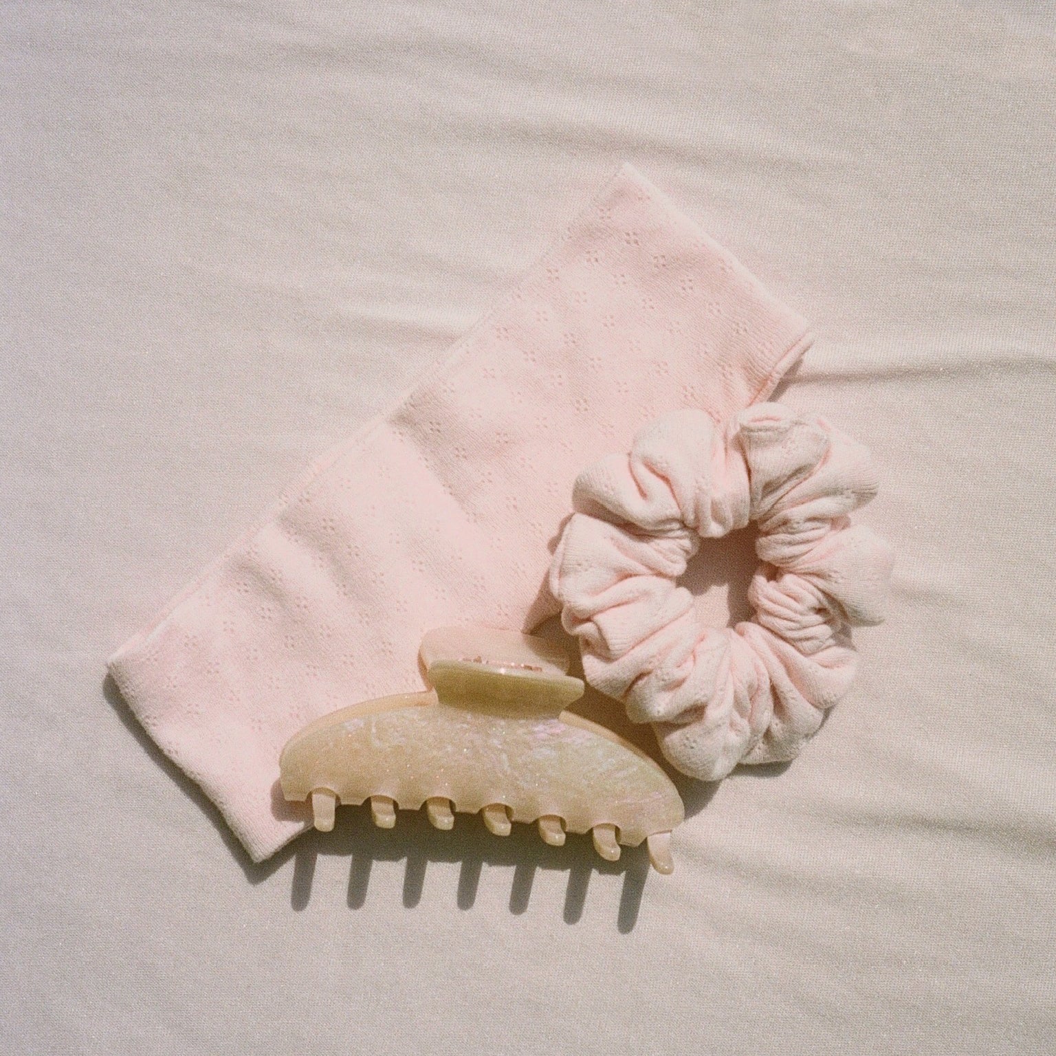 Pointelle Scrunchie in Ballerina