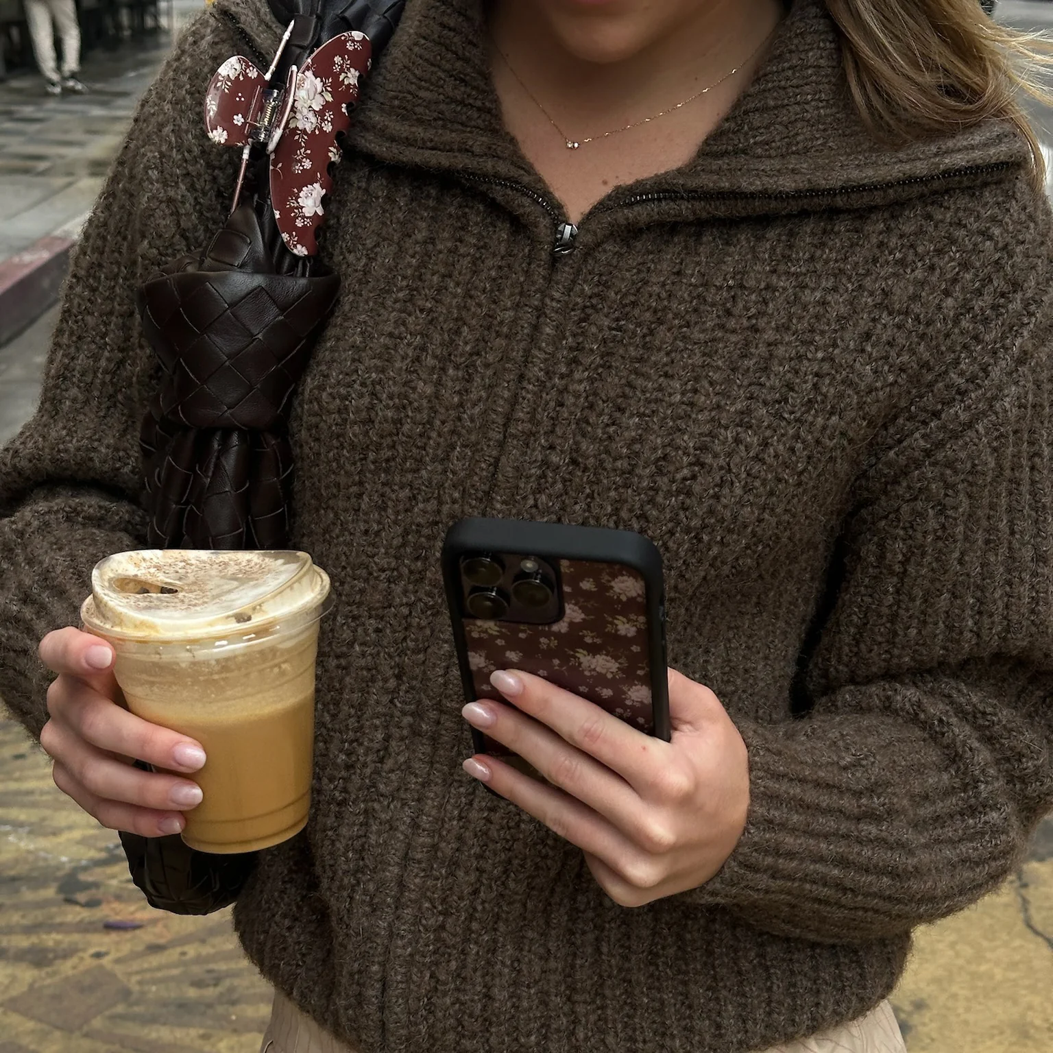 Big Effing Clip in Brown Floral