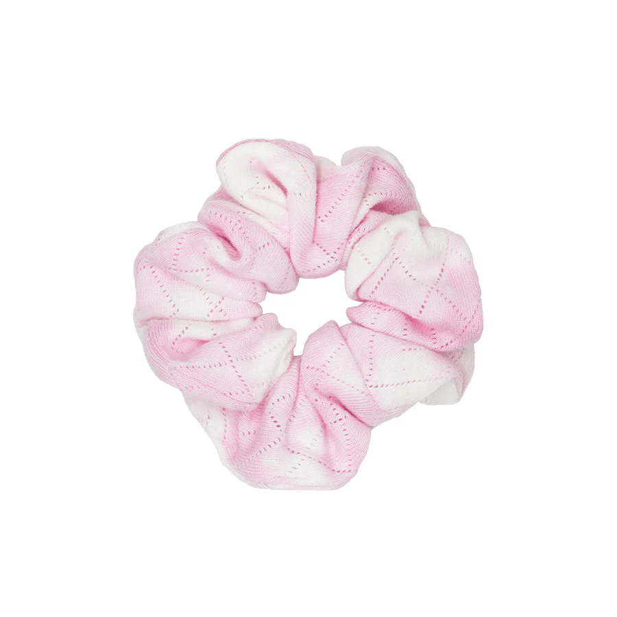 Tie Dye Pointelle Scrunchie in Rosie