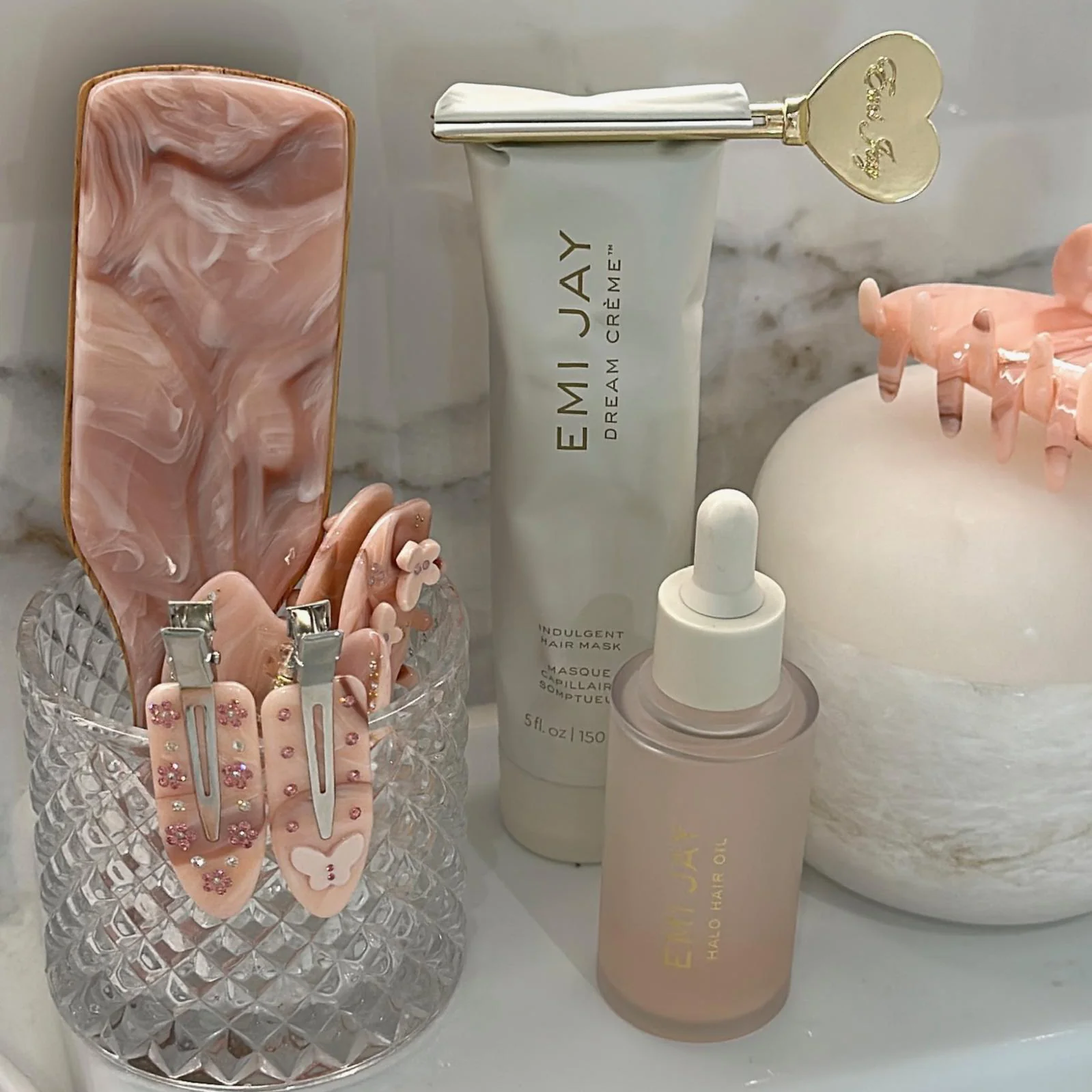 Popstar Clips in Strawberry Crepe